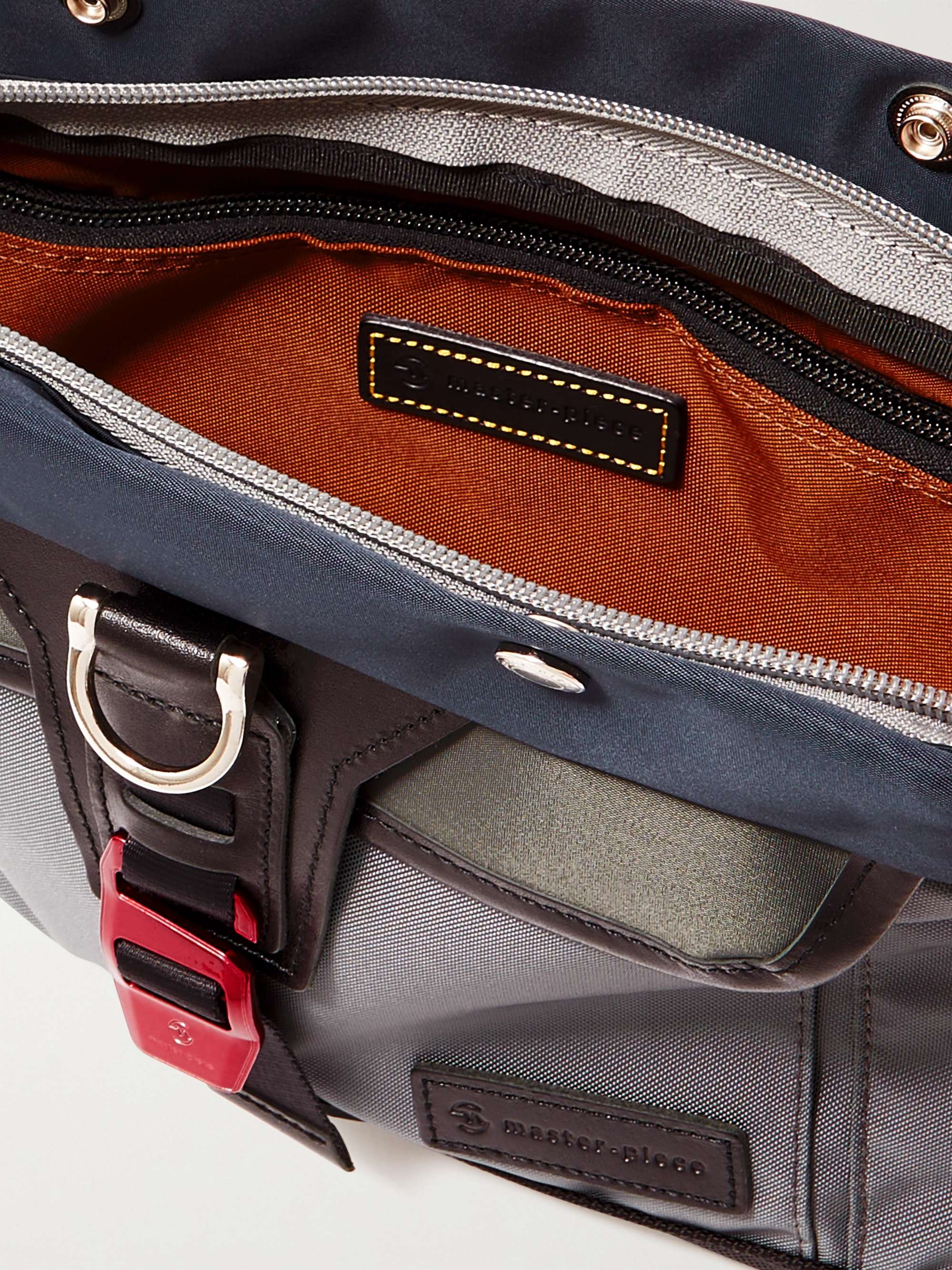 MASTER-PIECE Sakosh Leather-Trimmed Nylon-Twill Messenger Bag