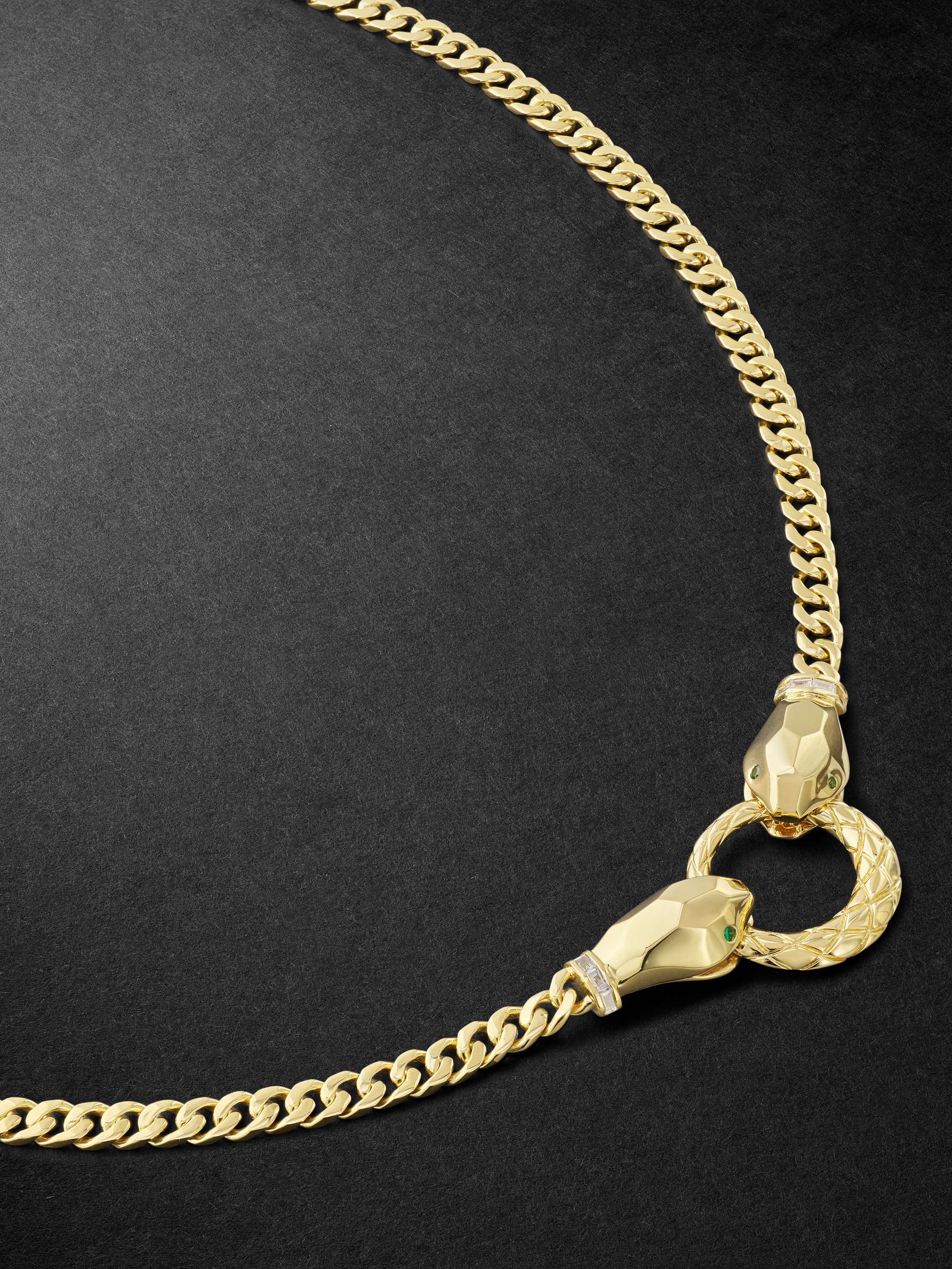 SHAY Snake Gold, Diamond and Garnet Necklace