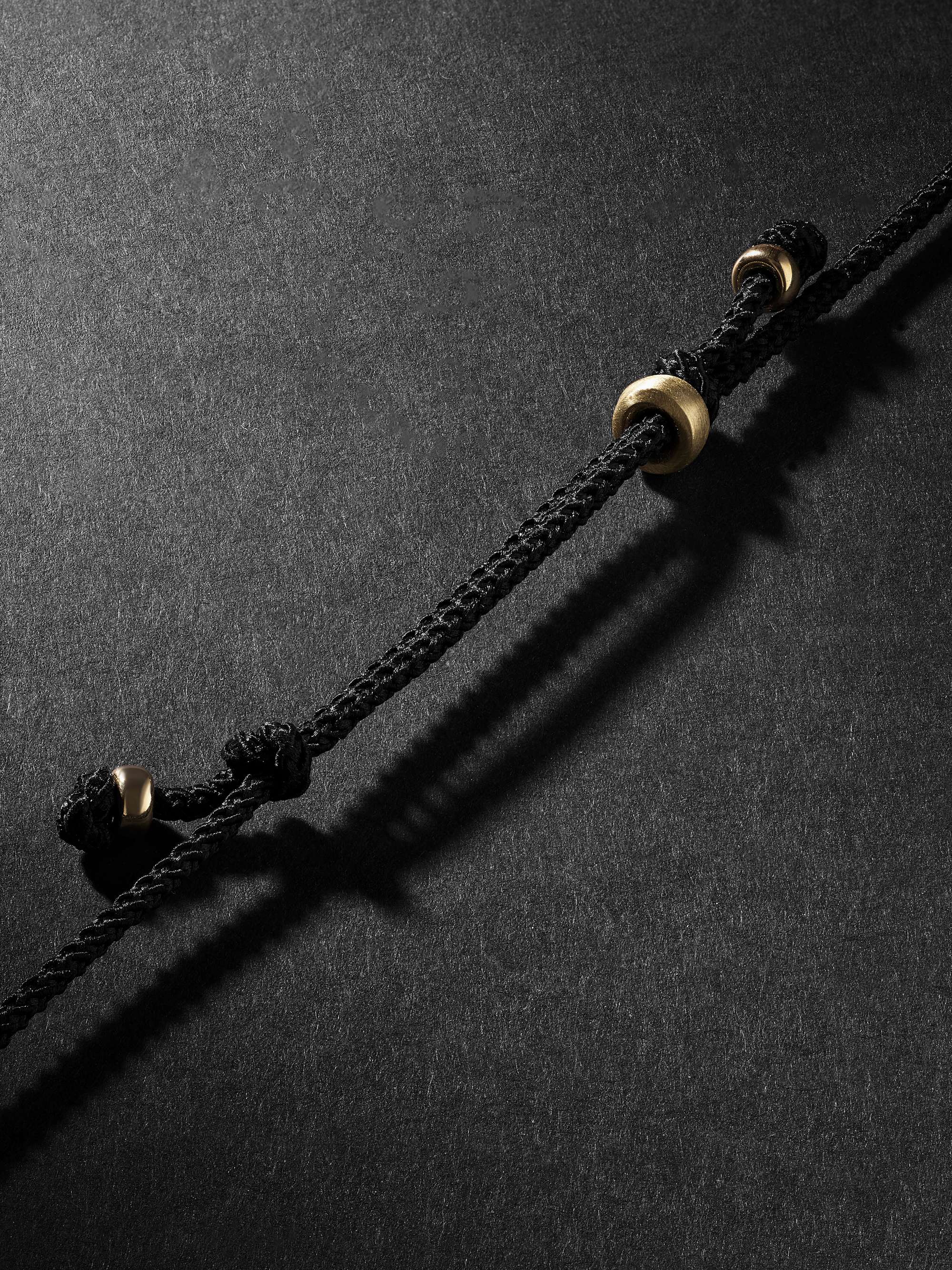 JACQUIE AICHE Gold, Multi-Stone and Cord Pendant Necklace
