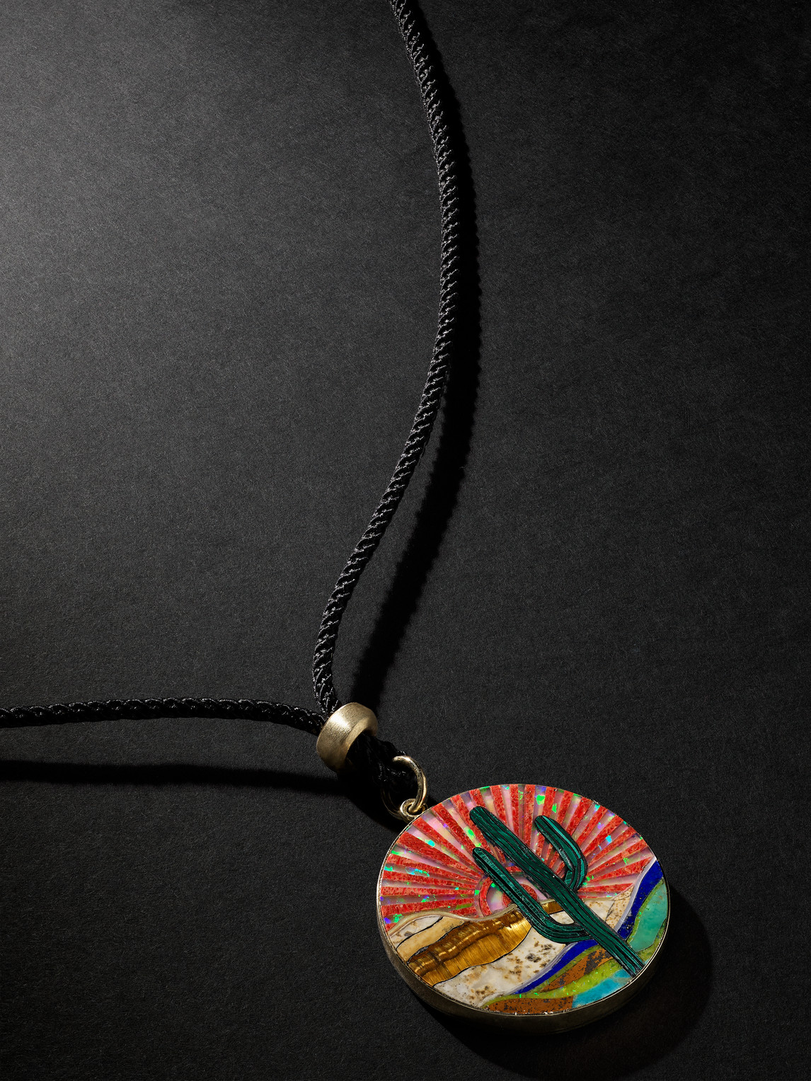 Jacquie Aiche Gold, Multi-stone And Cord Pendant Necklace