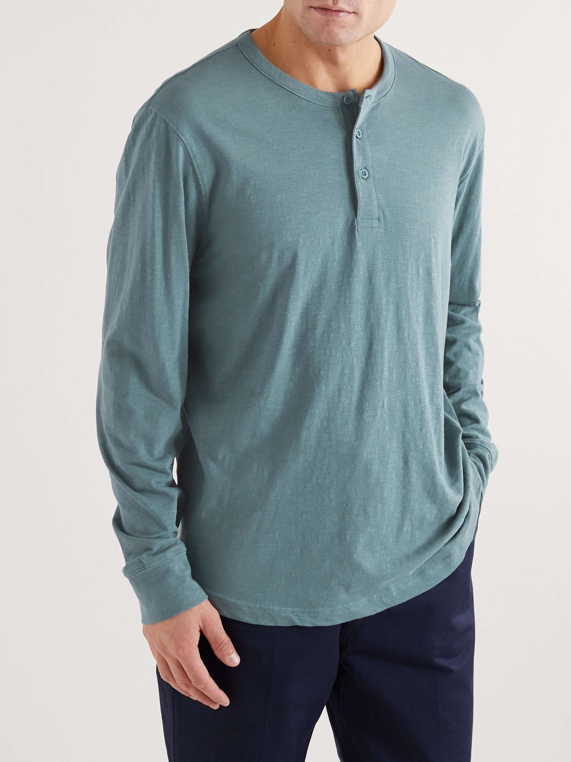 ONIA Slub Cotton-Jersey Henley T-Shirt