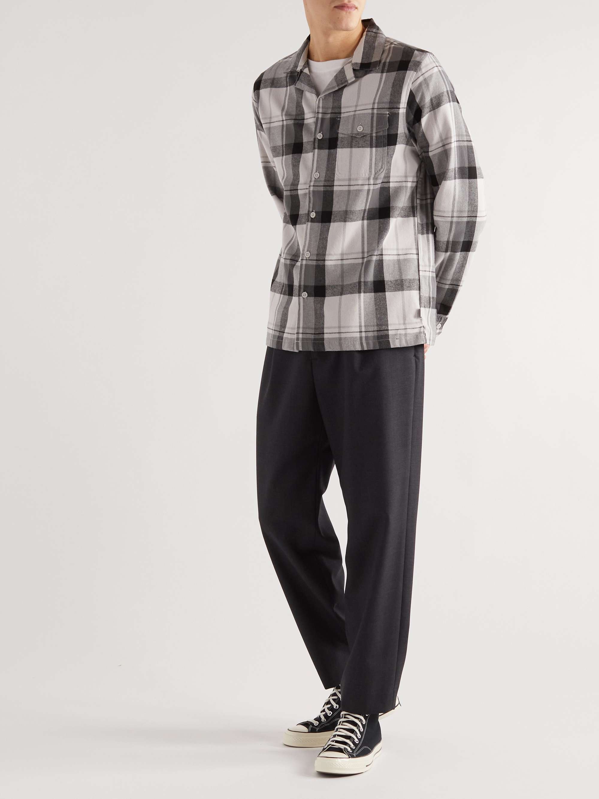 ONIA Camp-Collar Checked Cotton-Flannel Overshirt