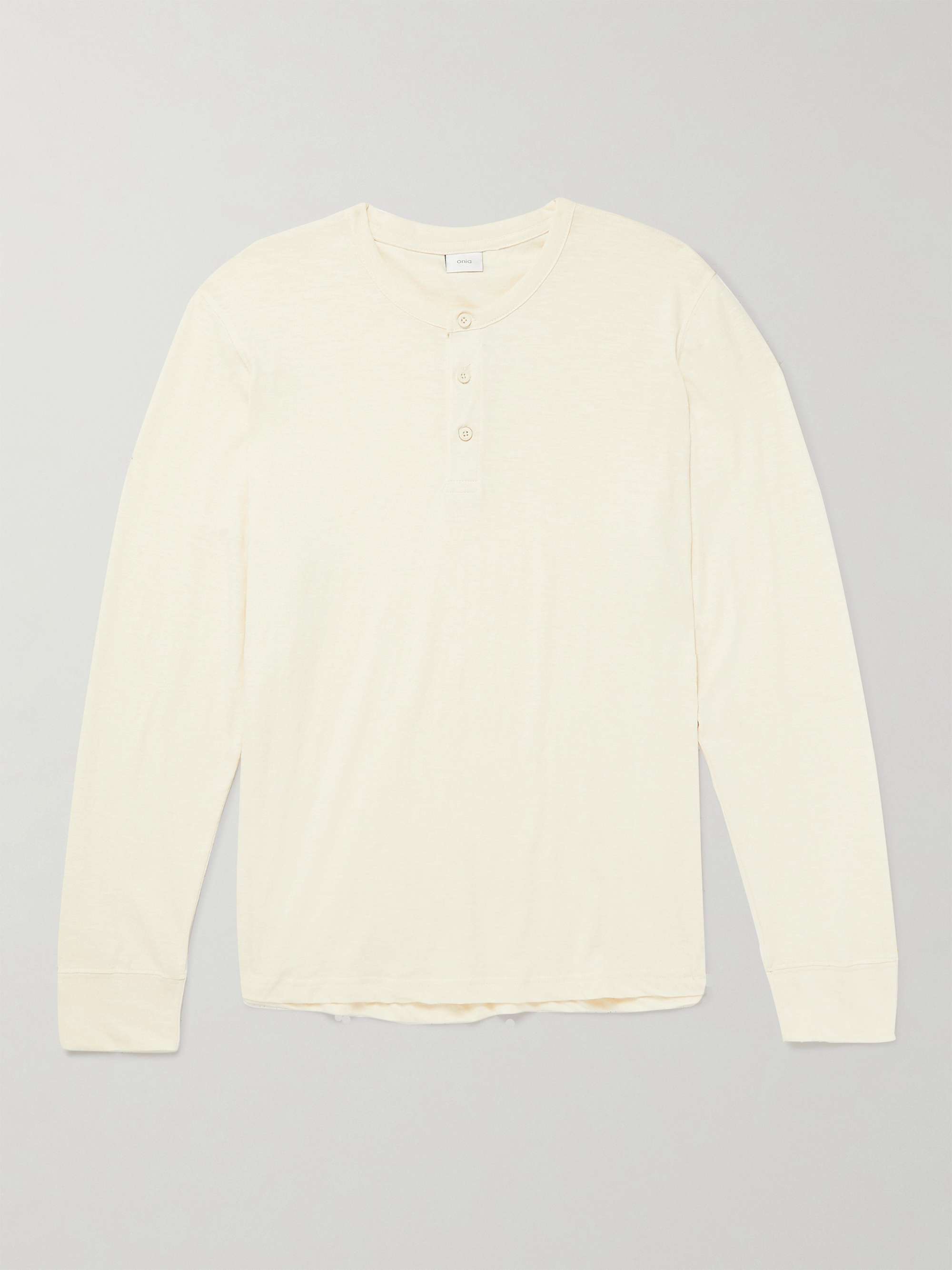 ONIA Slub Cotton-Jersey Henley T-Shirt