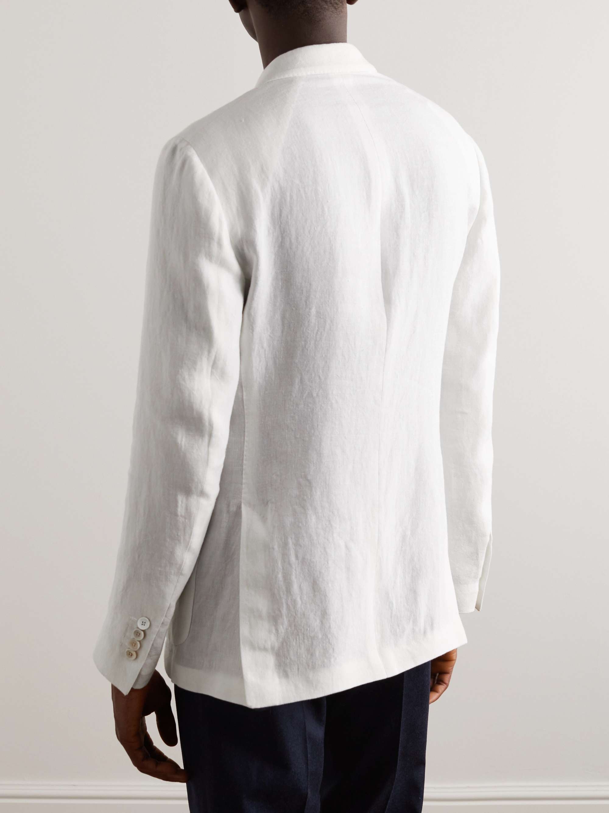 LARDINI Double-Breasted Linen Blazer