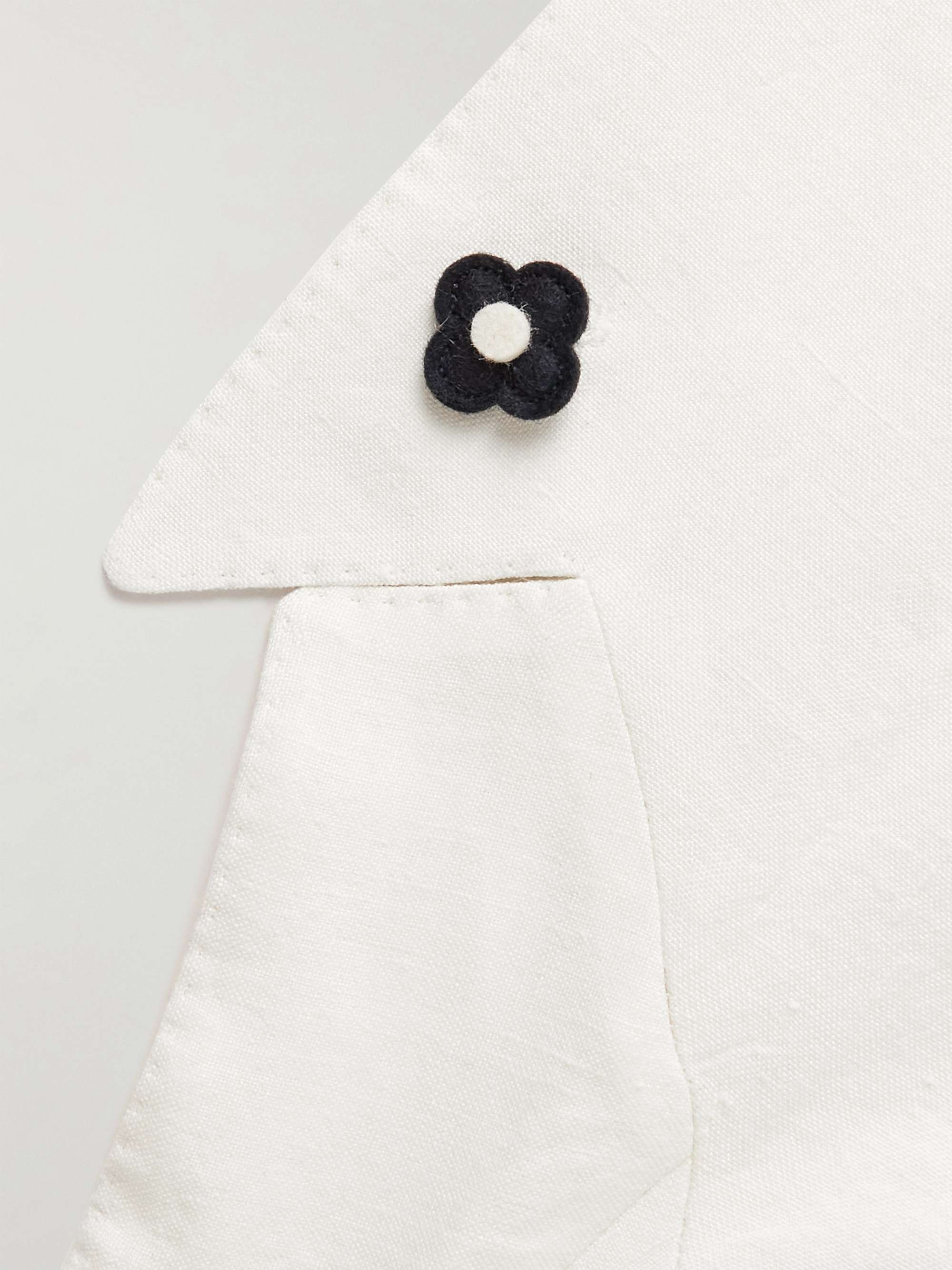 LARDINI Double-Breasted Linen Blazer
