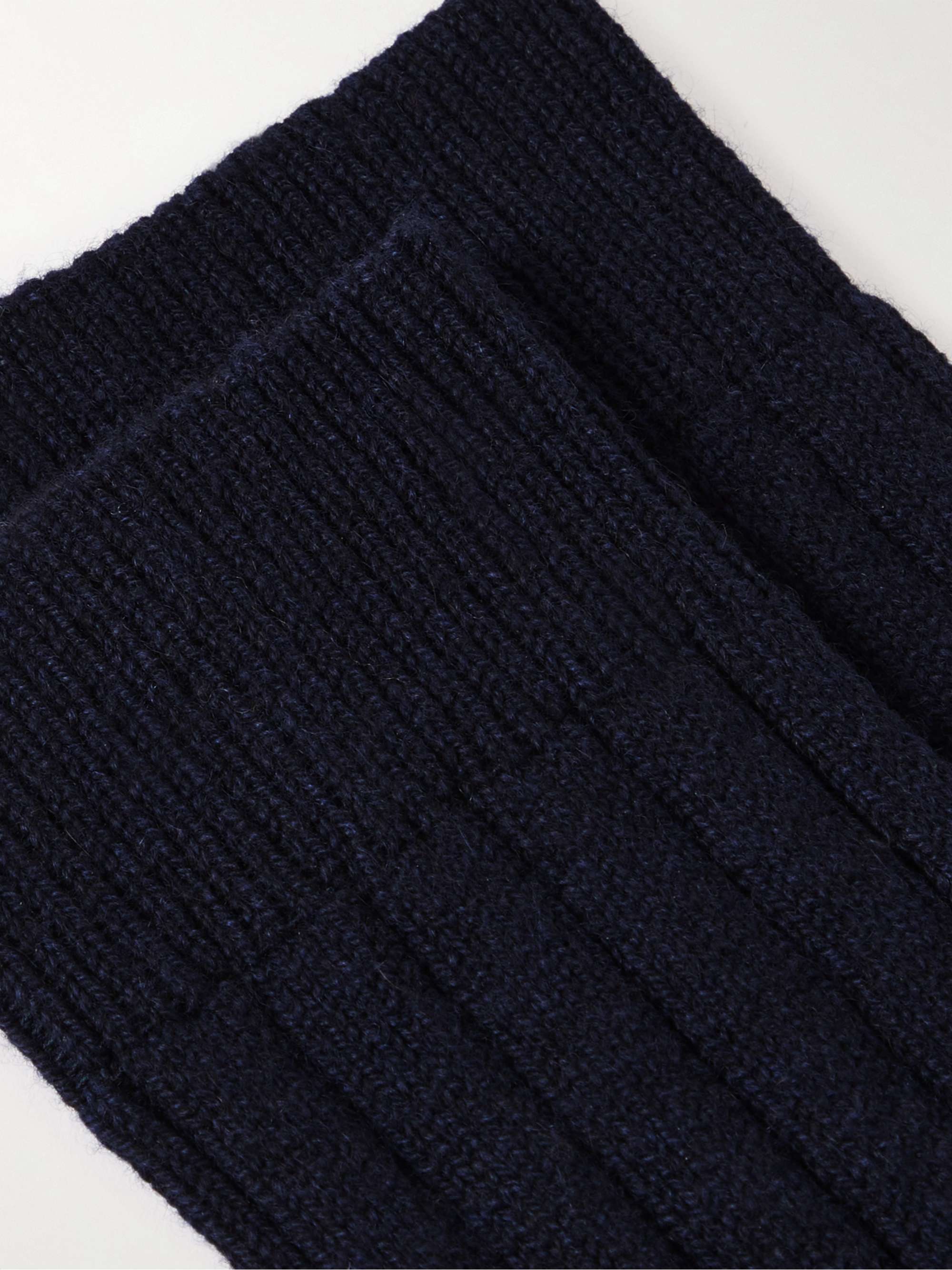 WILLIAM LOCKIE Ribbed Stretch Cashmere-Blend Socks