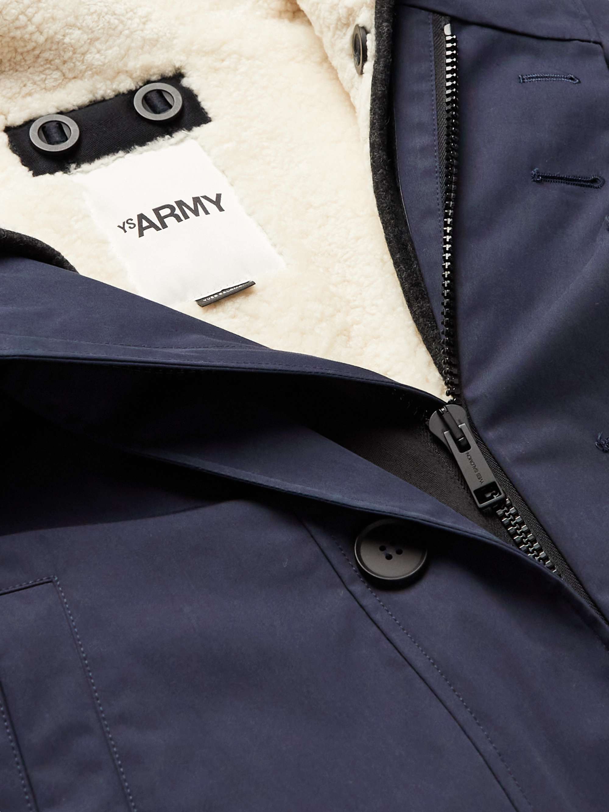 YVES SALOMON Tech Cotton-Blend Parka with Detachable Shearling Liner