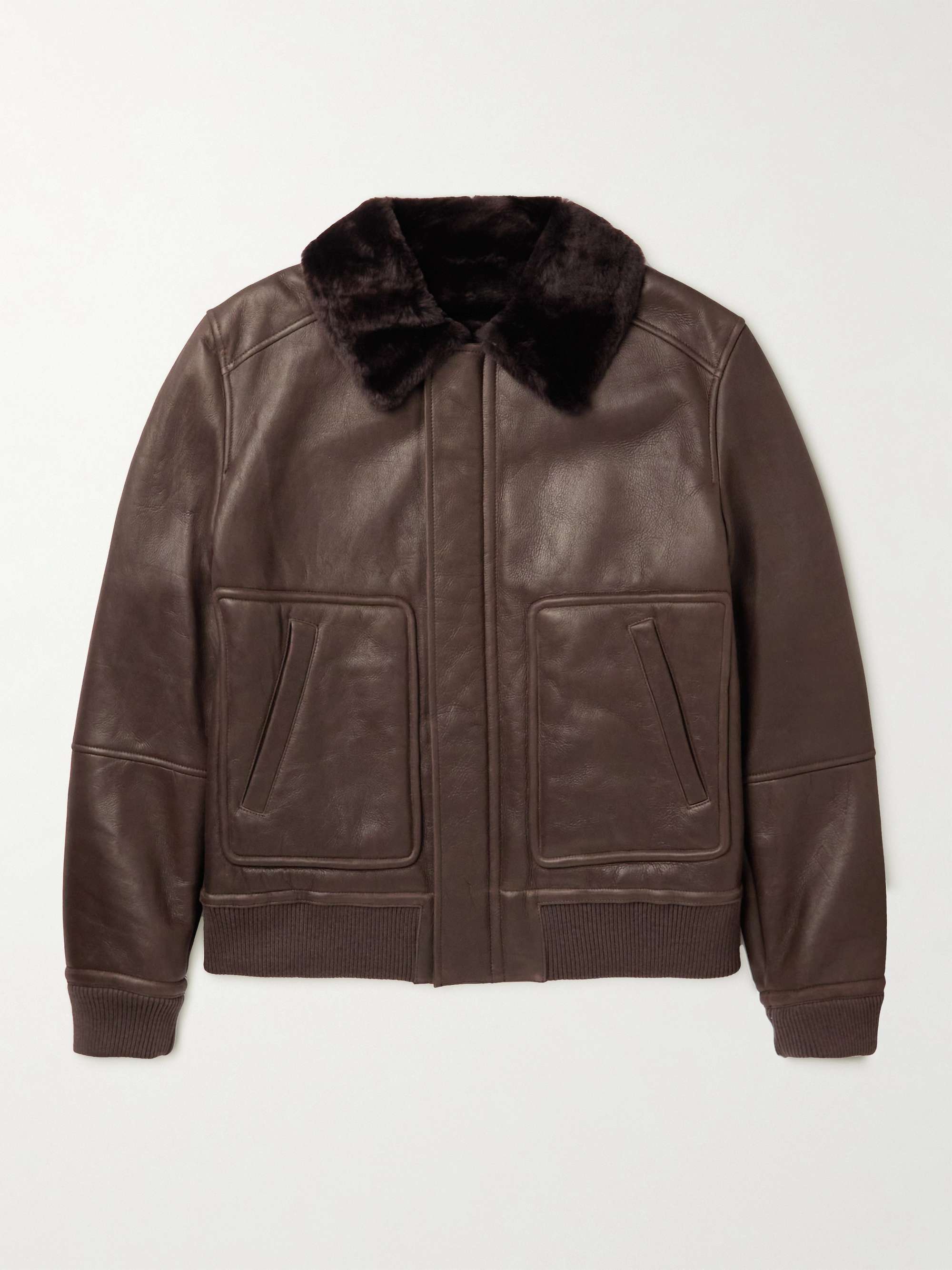 YVES SALOMON Shearling-Lined Leather Jacket for Men | MR PORTER