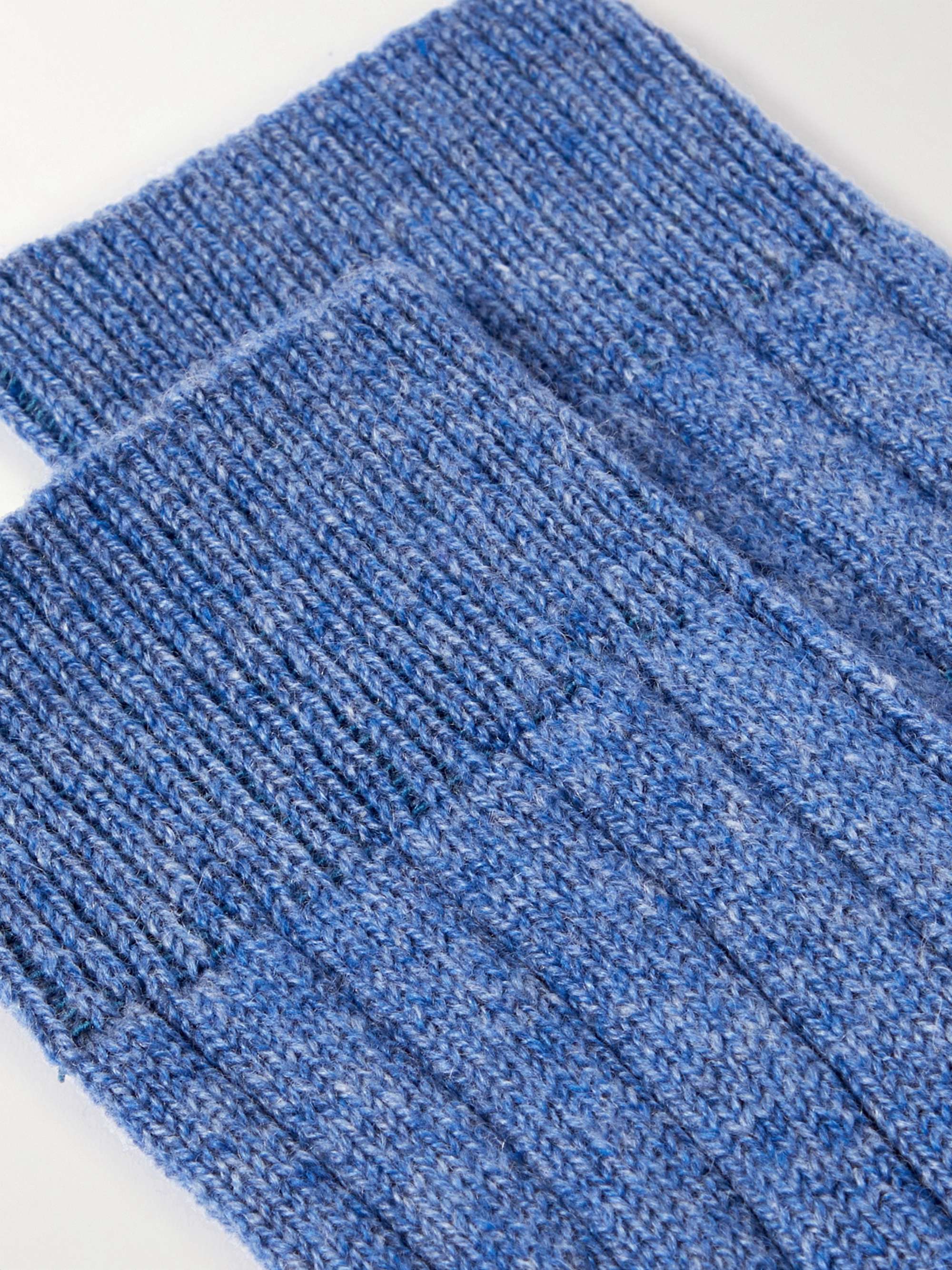 WILLIAM LOCKIE Ribbed Stretch Cashmere-Blend Socks