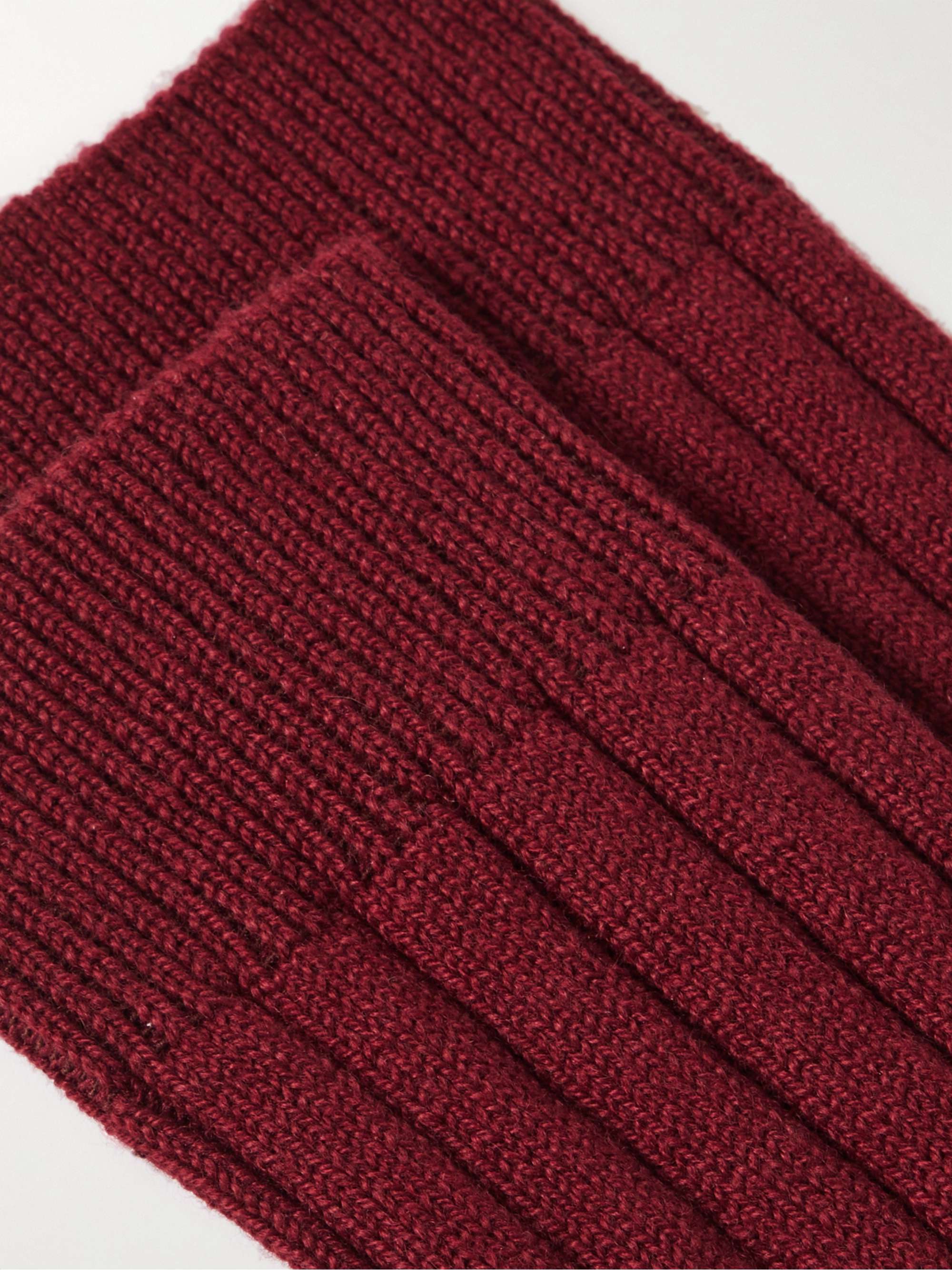 WILLIAM LOCKIE Ribbed Stretch Cashmere-Blend Socks