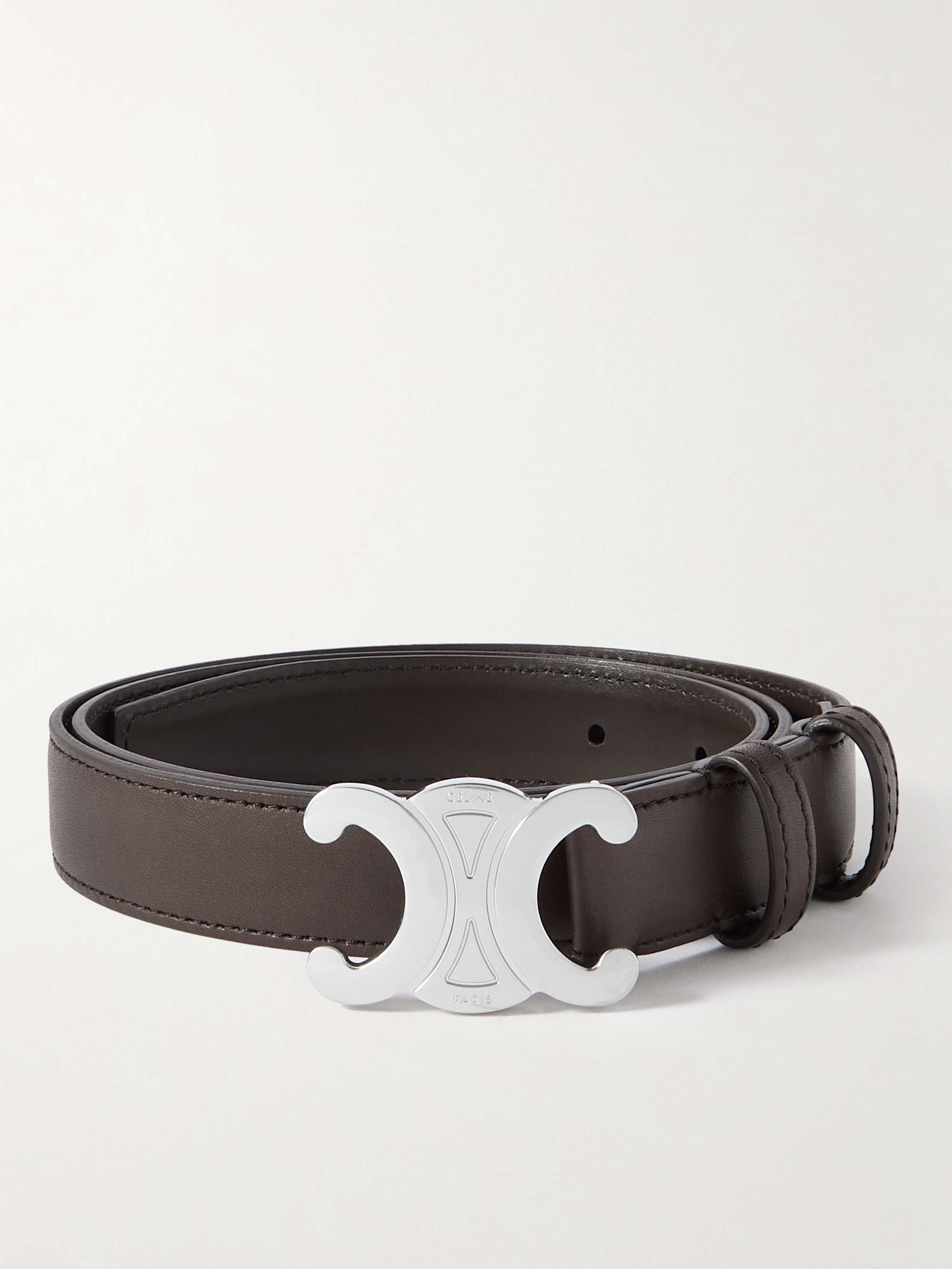 Triomphe leather belt Celine Brown size 80 cm in Leather - 31718550