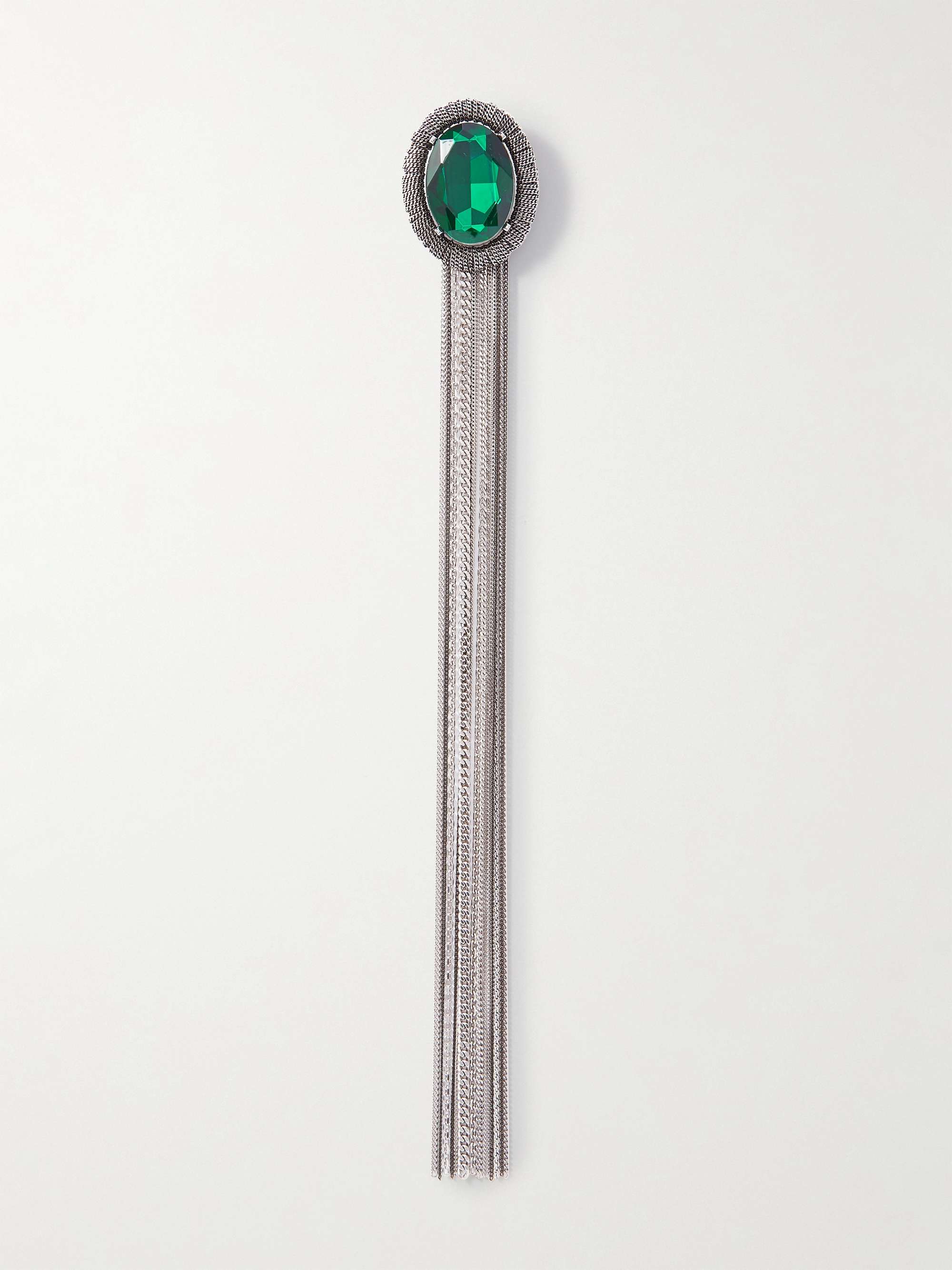 Silver Tone Crystal Brooch