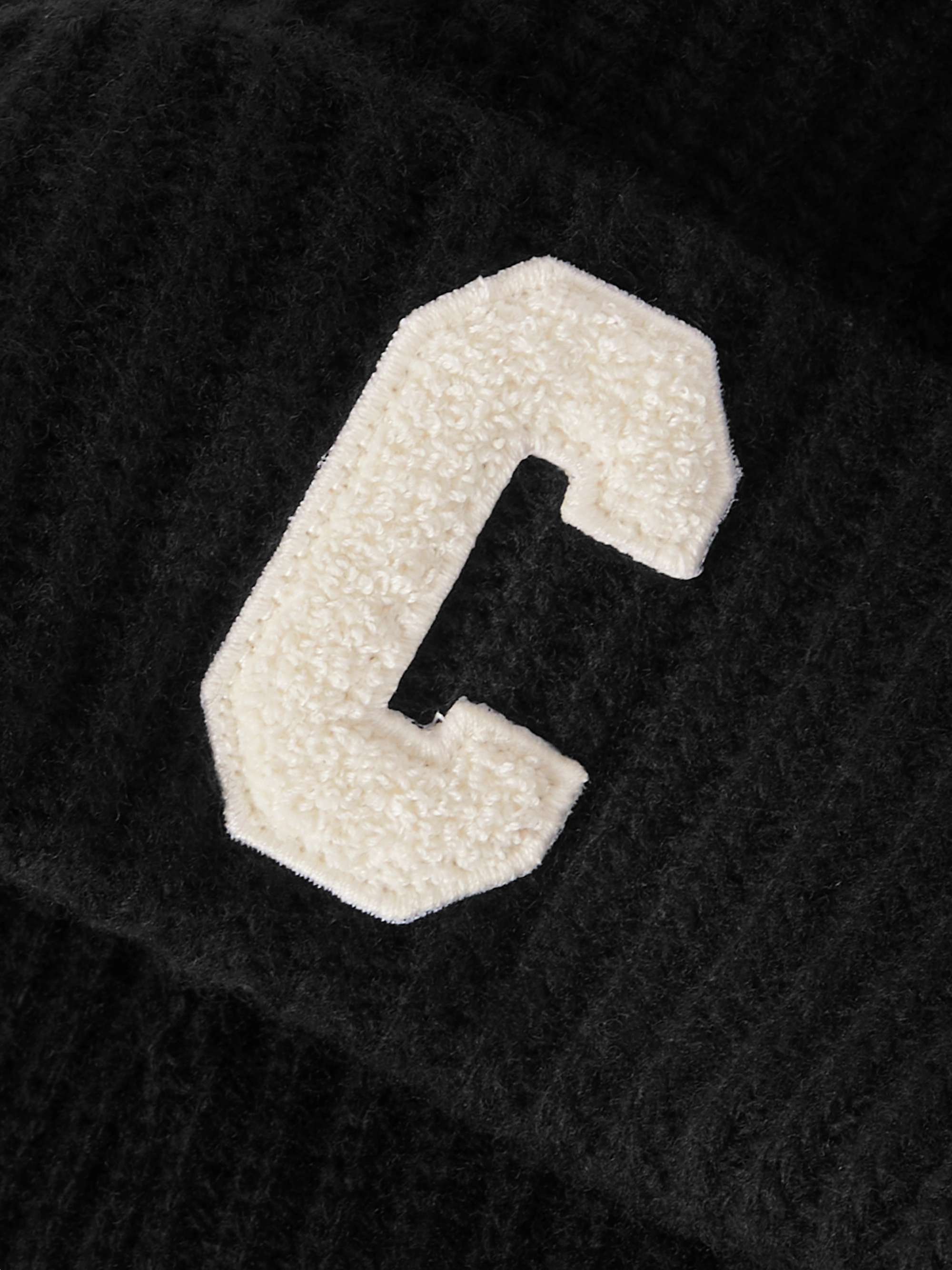 CELINE HOMME Logo-Appliquéd Ribbed Wool Beanie