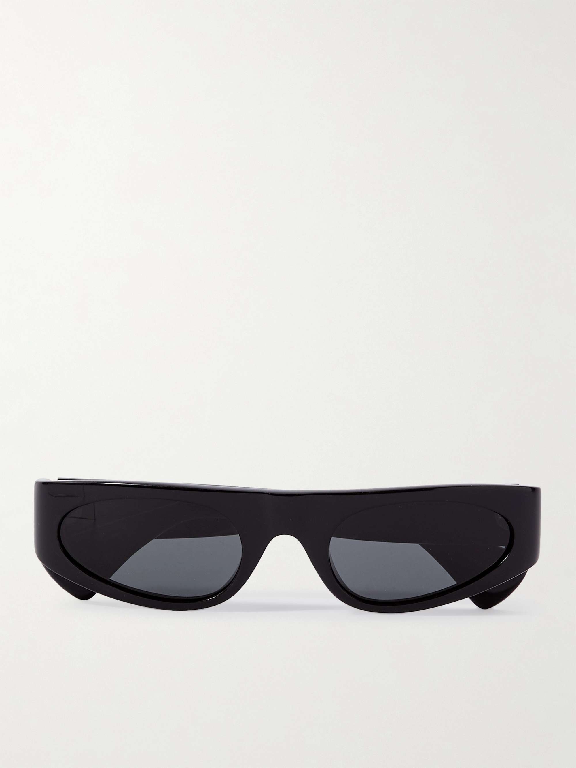 Rectangular-frame sunglasses in black injection