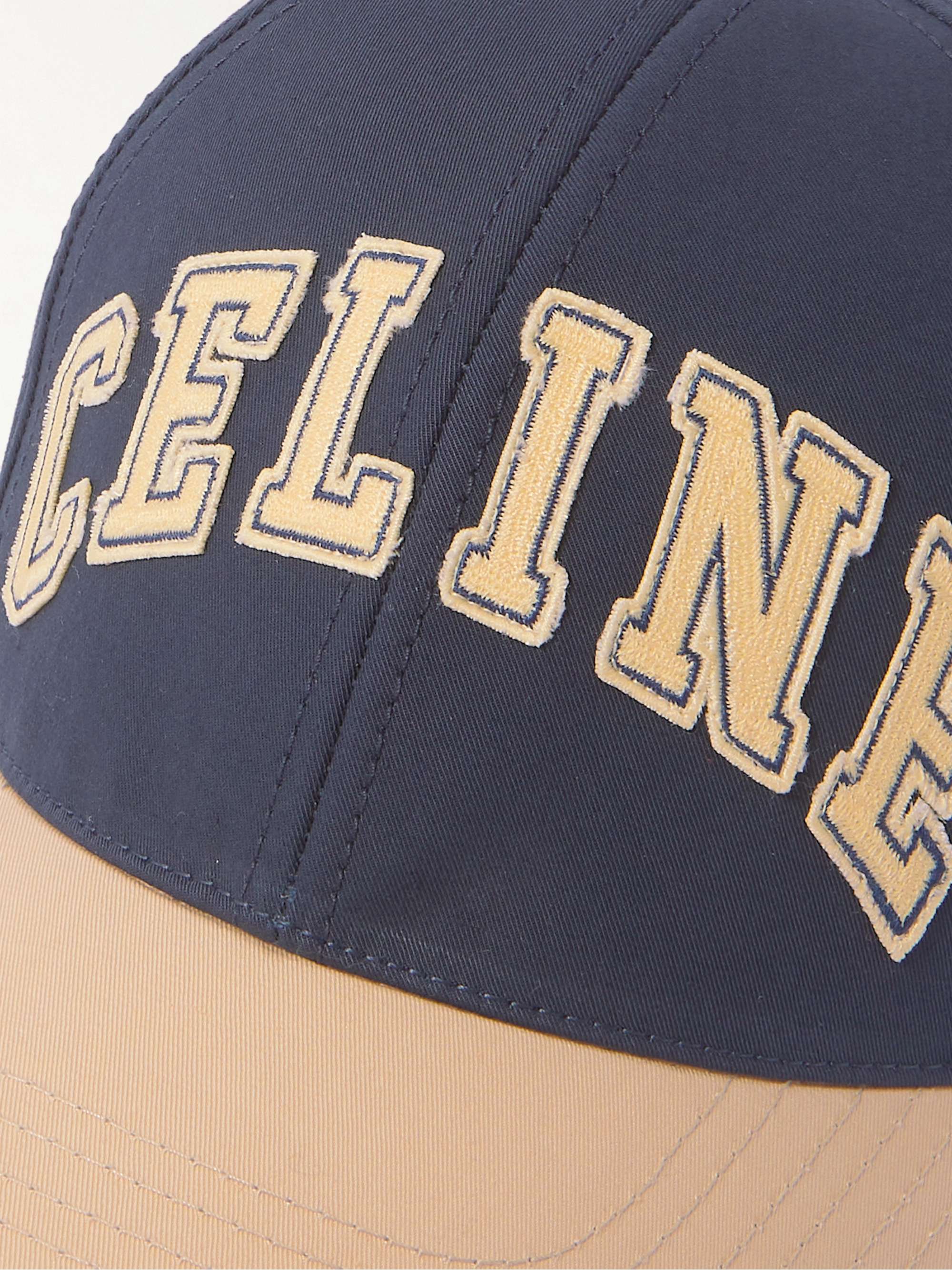 CELINE HOMME Logo-Appliquéd Cotton-Gabardine Baseball Cap