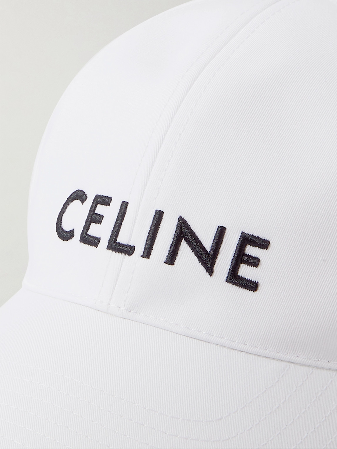 Celine Logo-embroidered Cotton-gabardine Baseball Cap In White