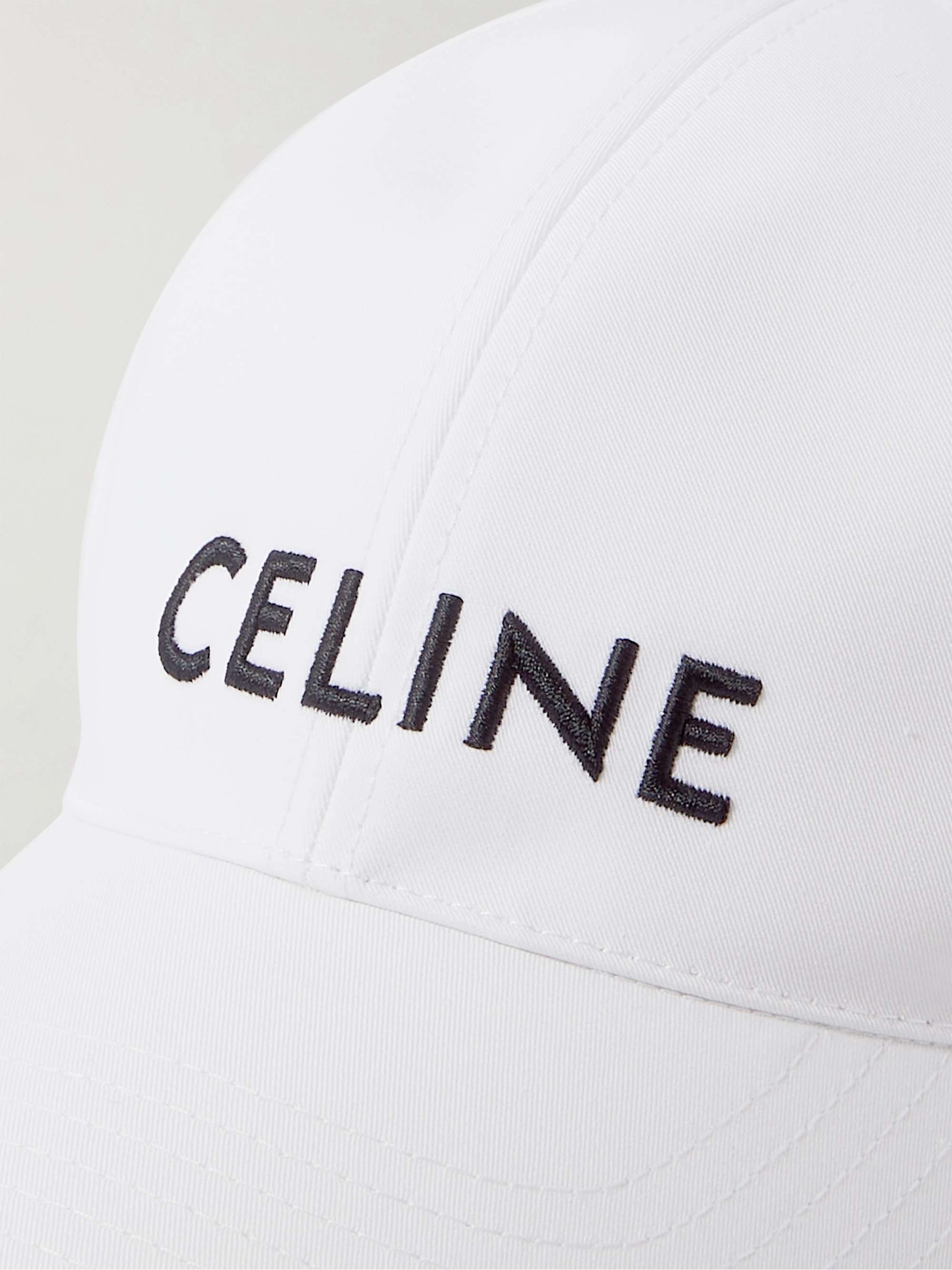 CELINE HOMME Logo-Embroidered Cotton-Gabardine Baseball Cap