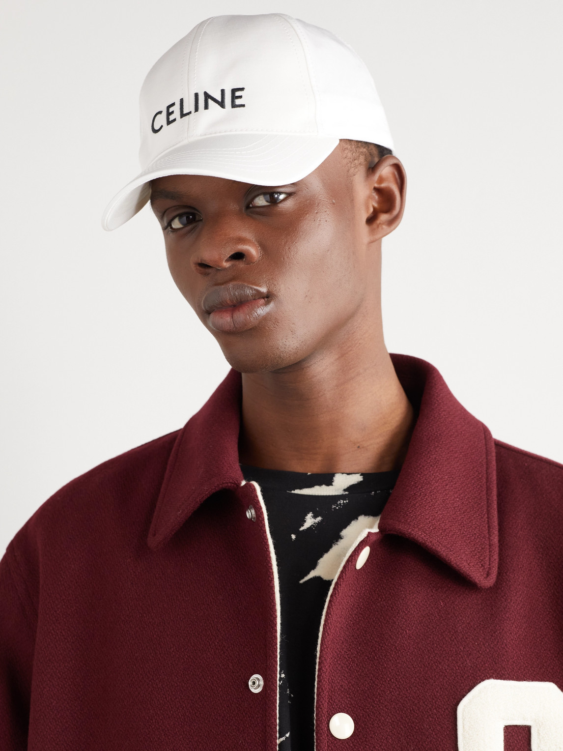 Celine Logo-embroidered Cotton-gabardine Baseball Cap In White