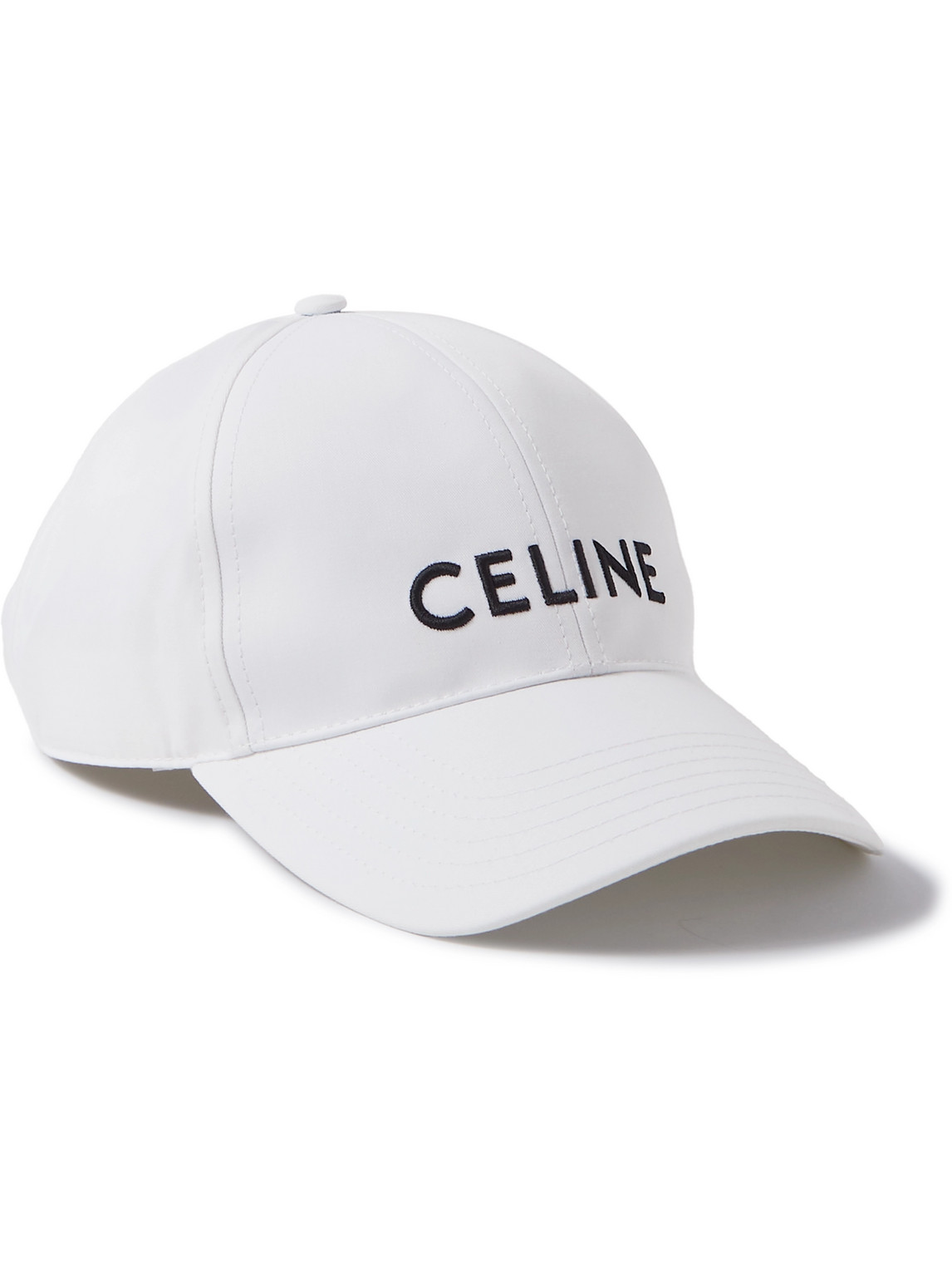 Celine Logo-embroidered Cotton-gabardine Baseball Cap In White