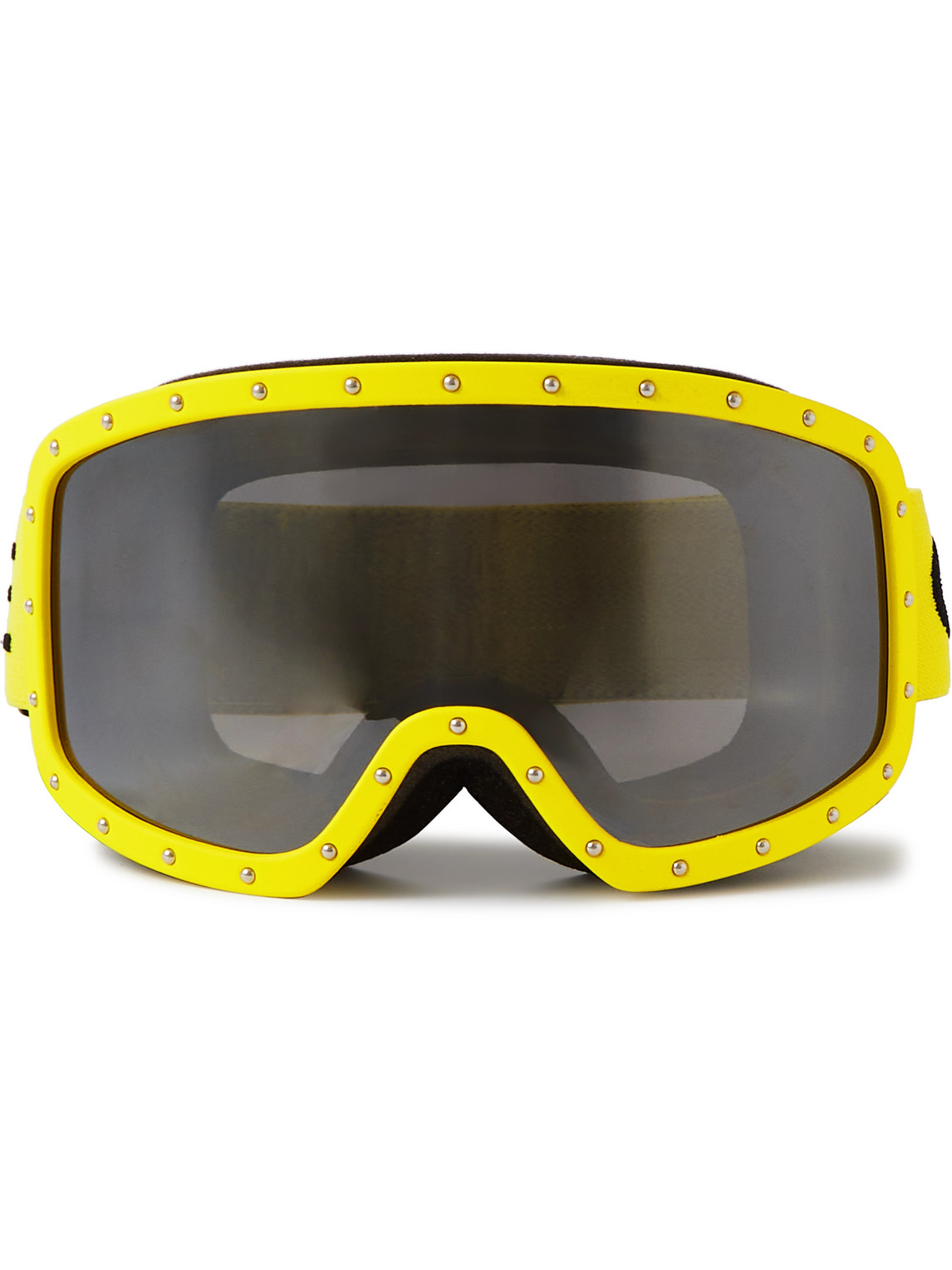 Celine Logo Ski Googles In Matte Yellow / Smoke Mirror