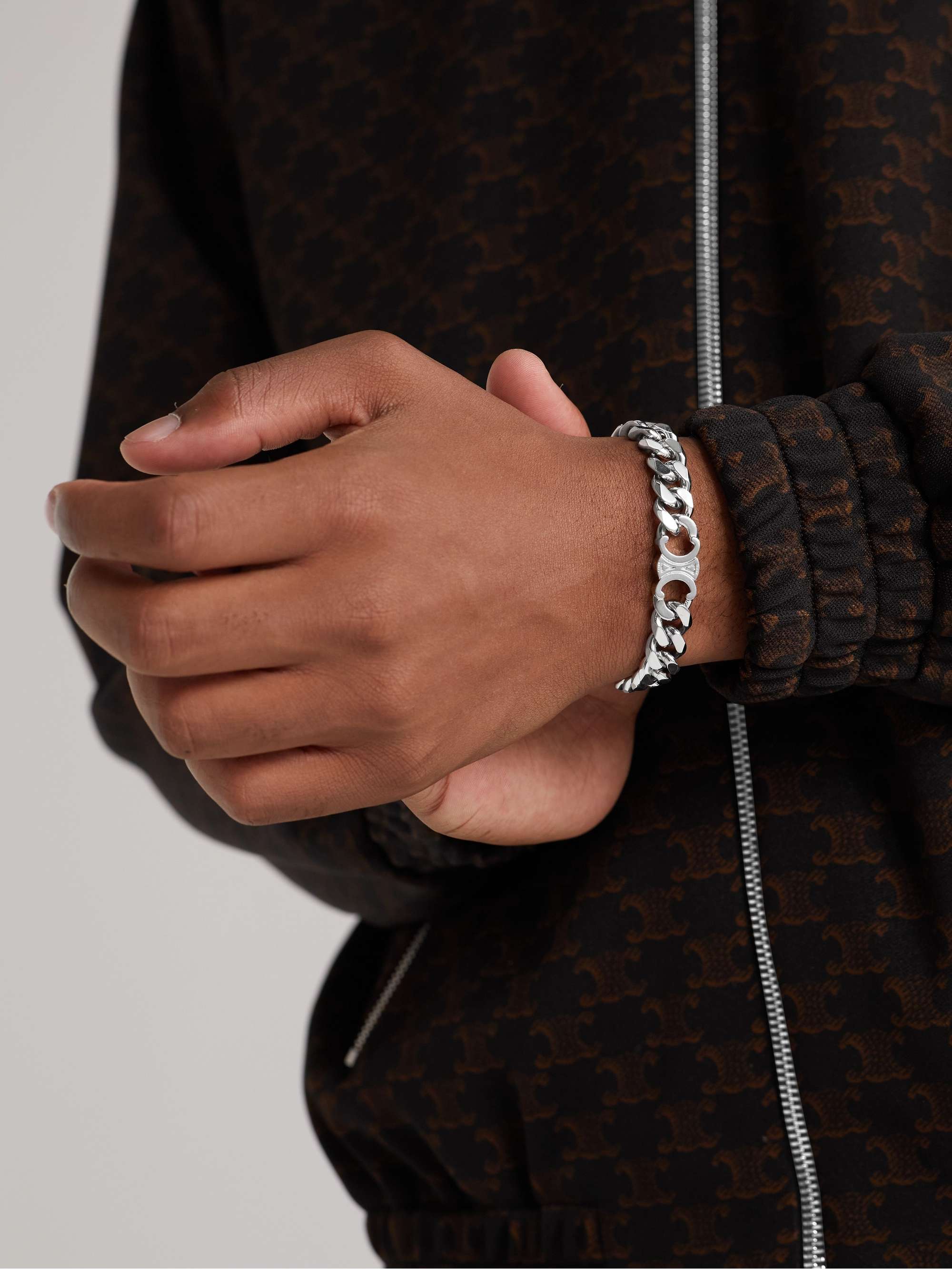 CELINE Triomphe Silver-Tone Chain Bracelet for Men | MR PORTER