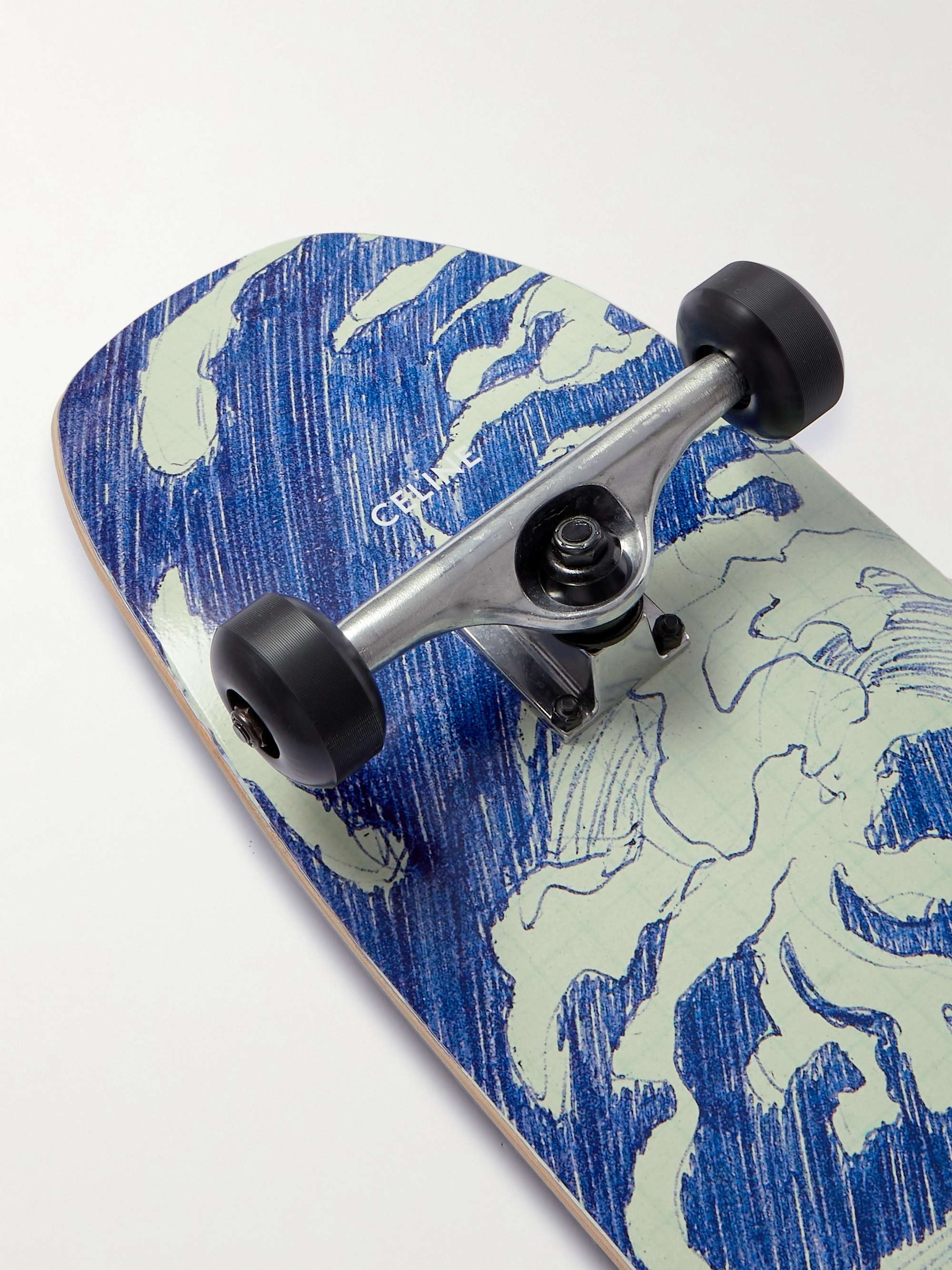 CELINE HOMME Printed Wooden Skateboard