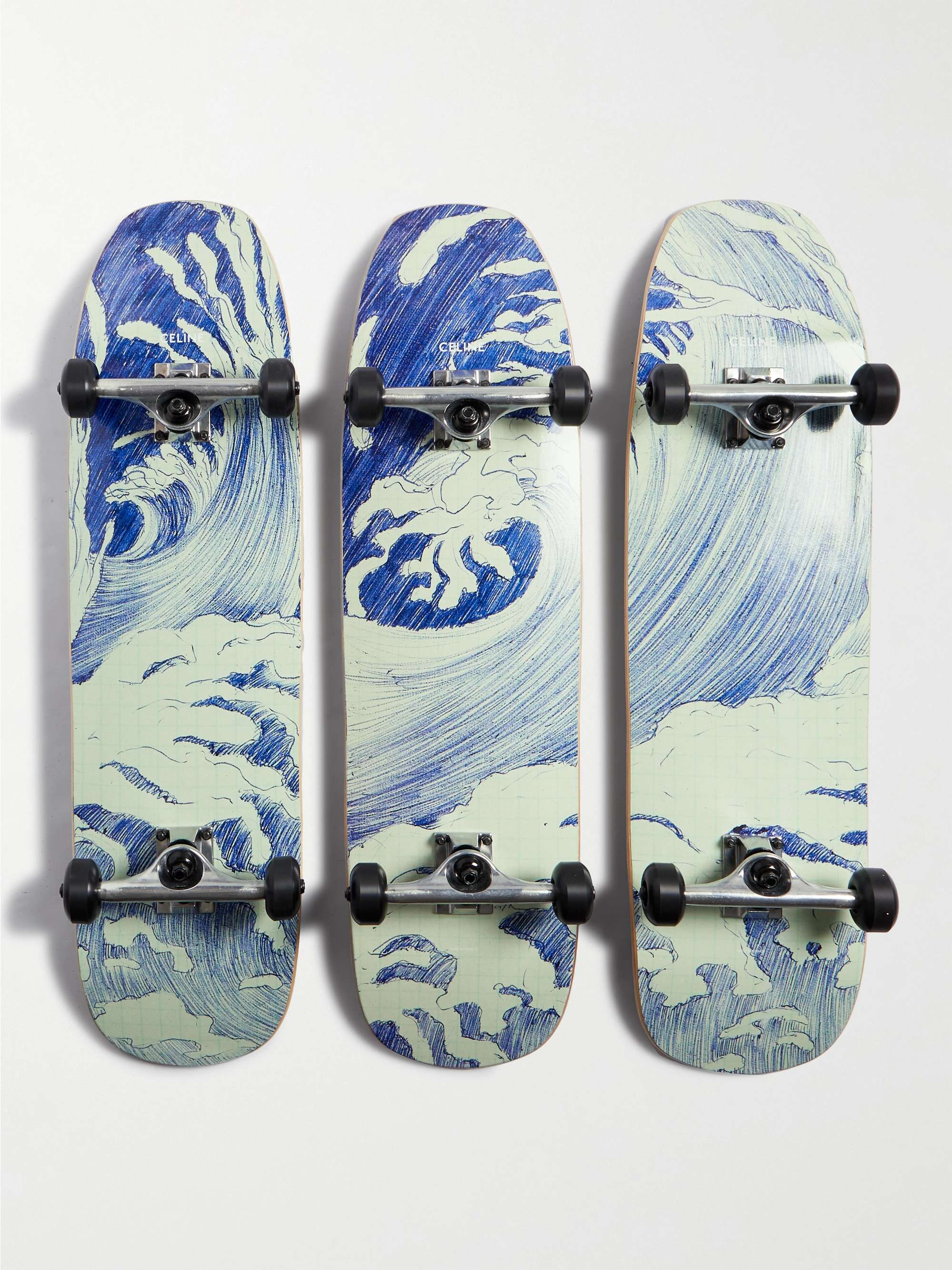 CELINE HOMME Printed Wooden Skateboard