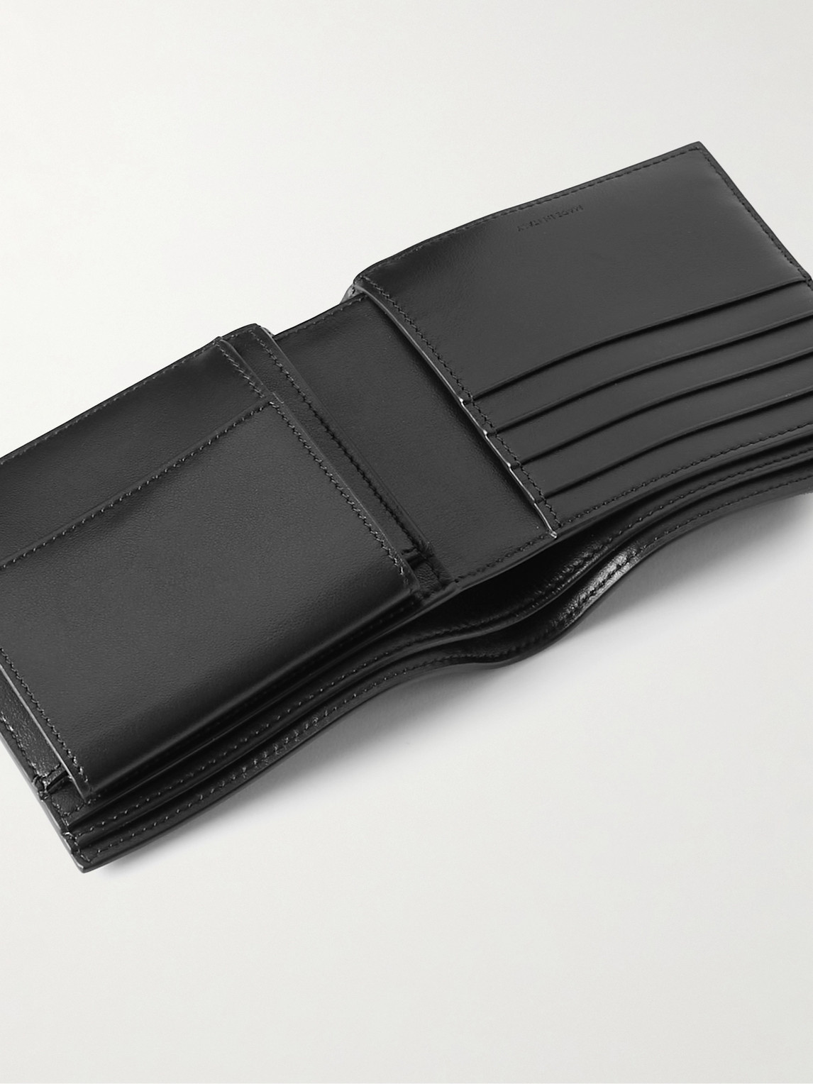 Celine Logo-print Croc-effect Leather Billfold Wallet In Black