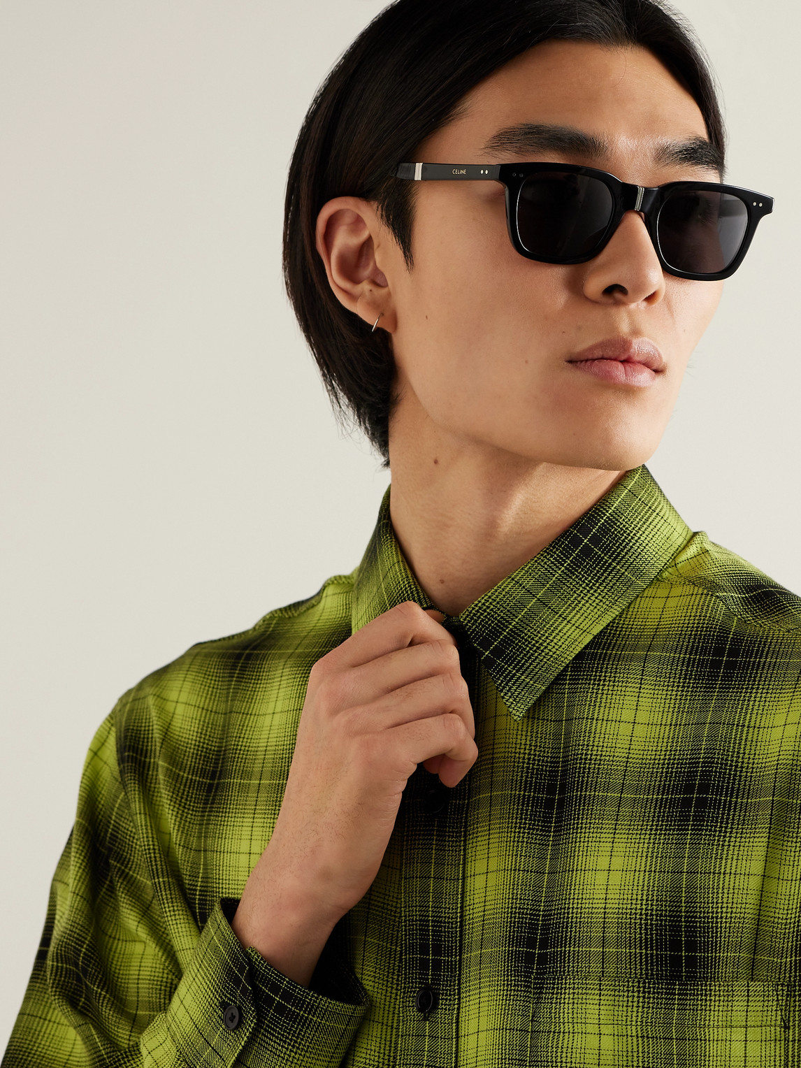 Black Frame 44 Square-Frame Acetate Sunglasses — 2
