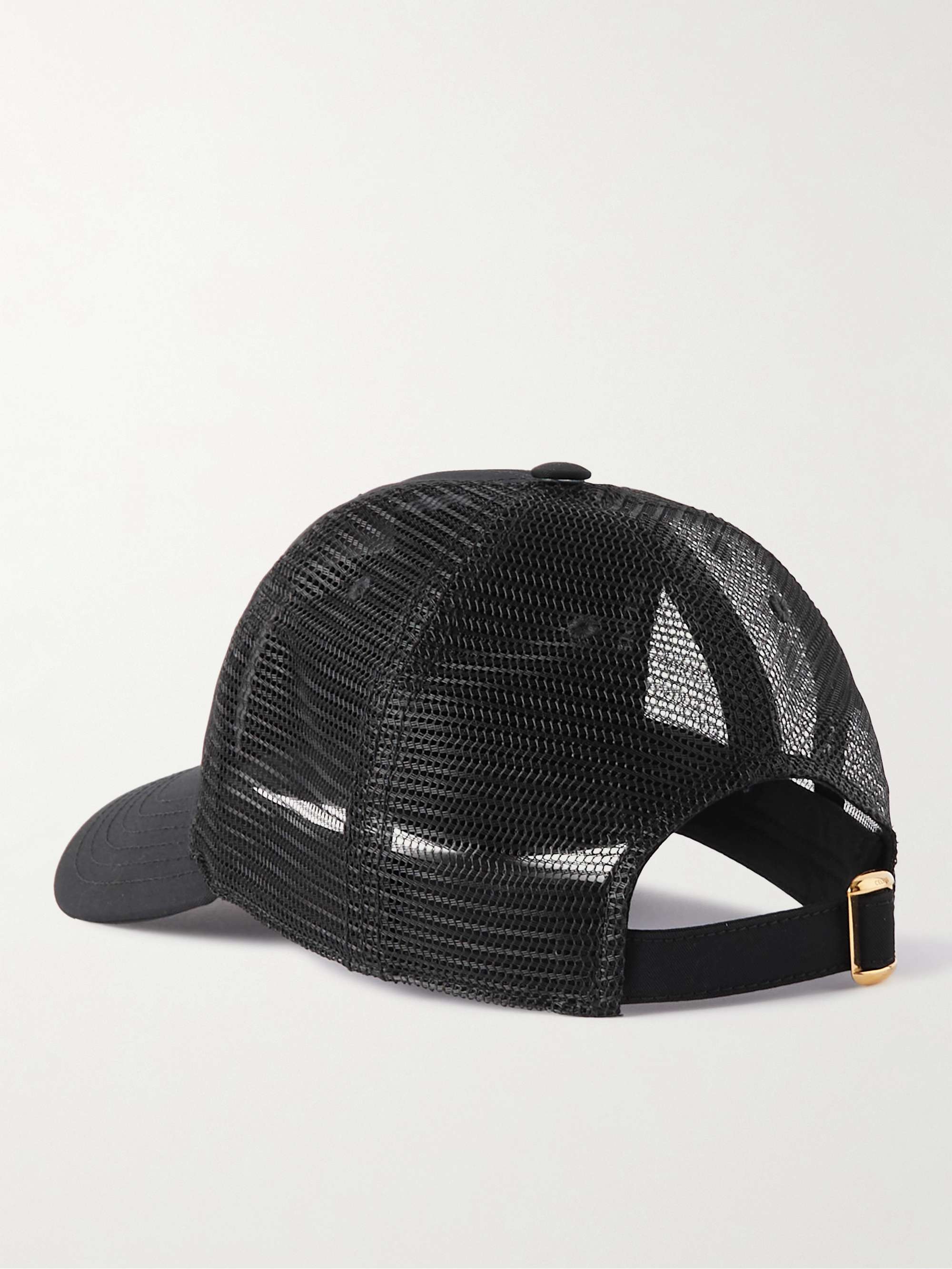 CELINE HOMME Logo-Appliquéd Cotton-Gabardine and Mesh Baseball Cap