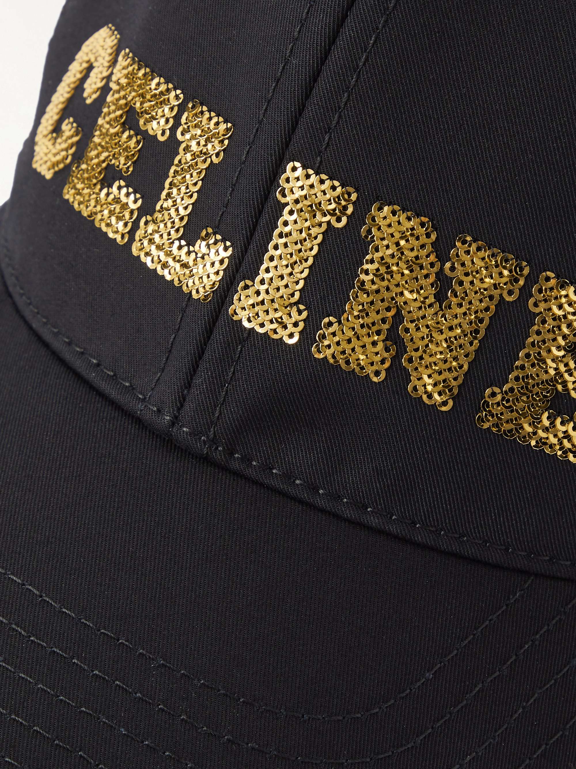 CELINE HOMME Logo-Appliquéd Cotton-Gabardine and Mesh Baseball Cap