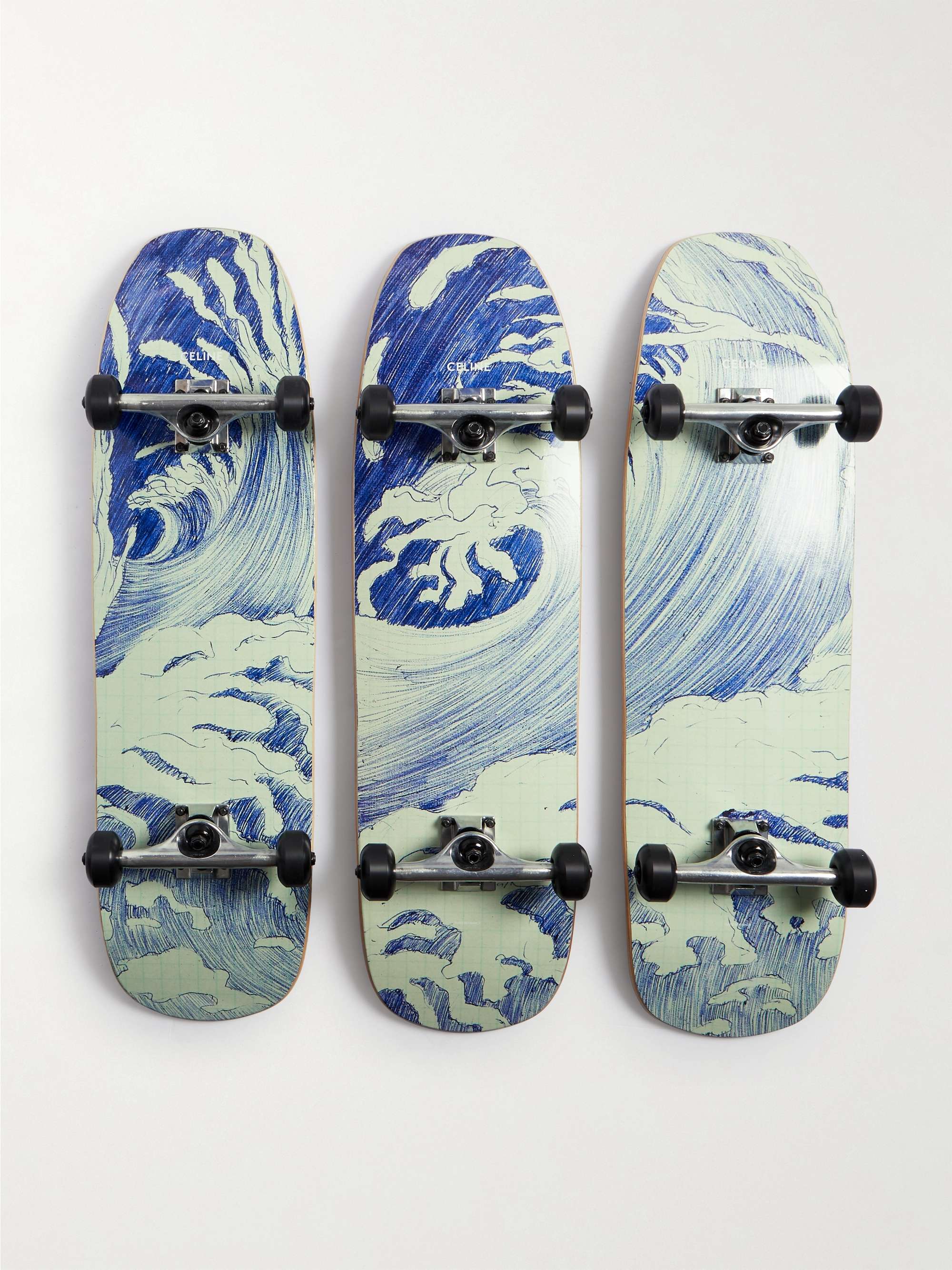 CELINE HOMME Printed Wooden Skateboard