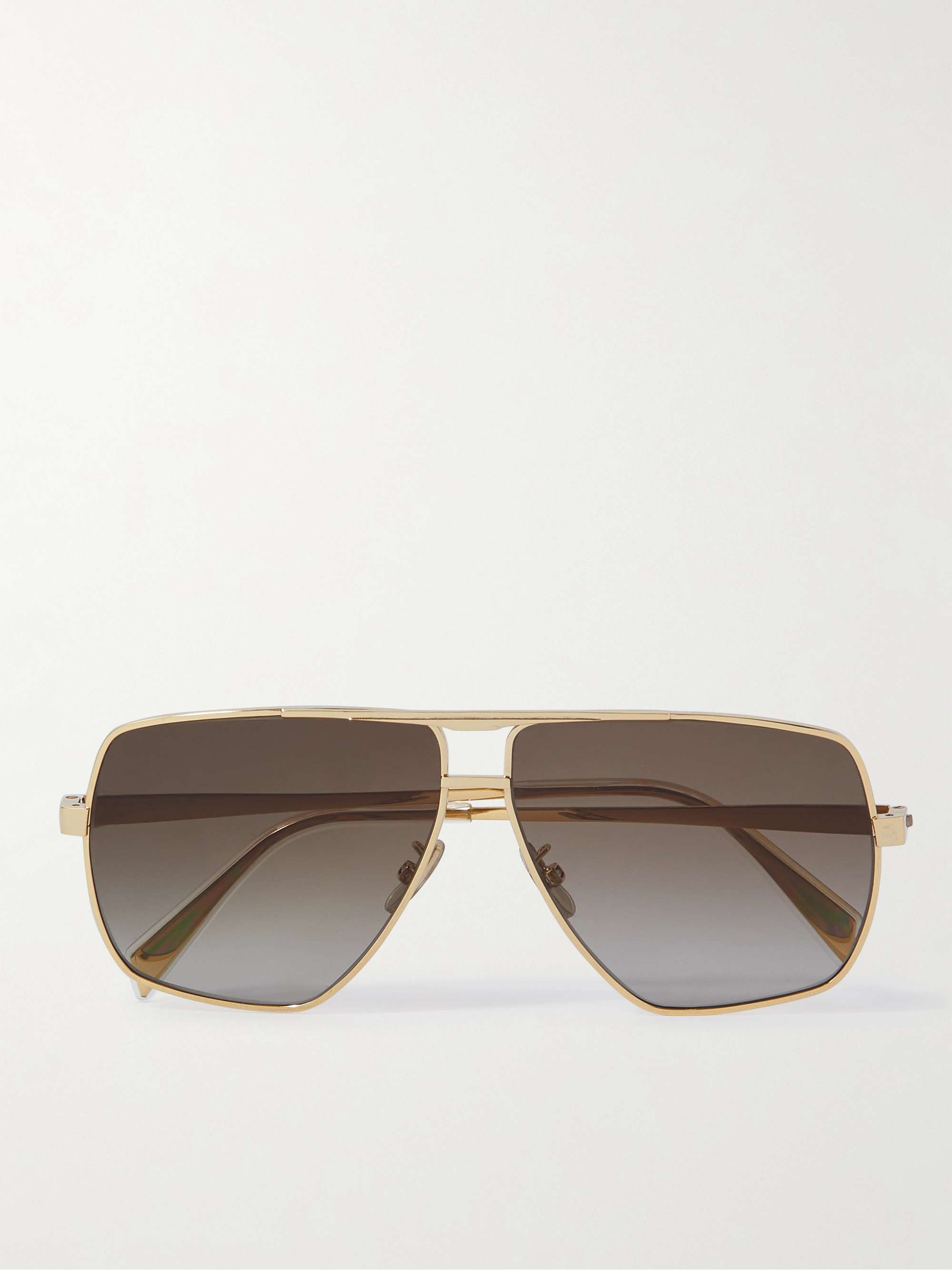 CELINE HOMME Aviator-Style Gold-Tone Sunglasses with Chain