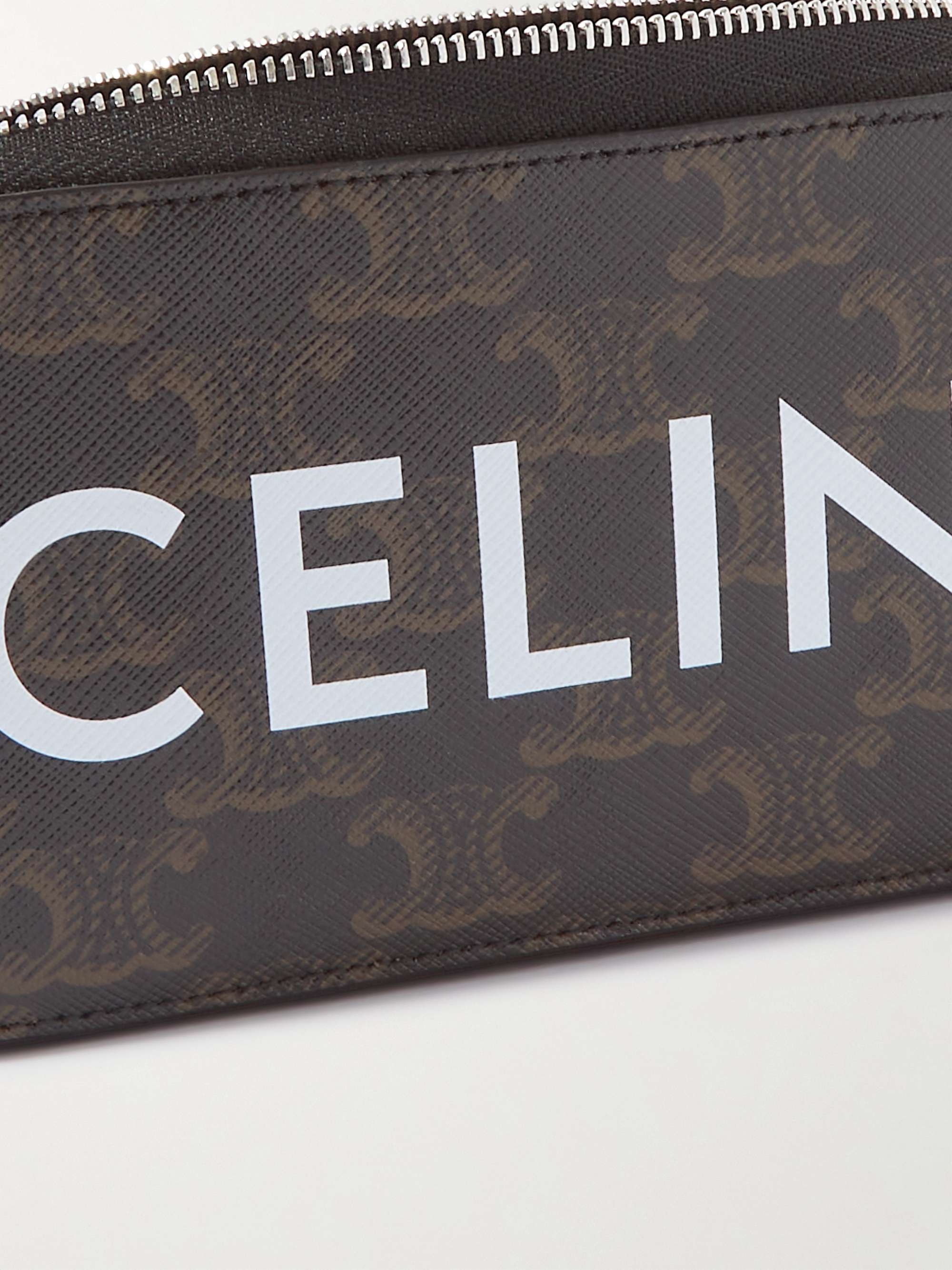 Horizontal pouch in Triomphe canvas with celine print