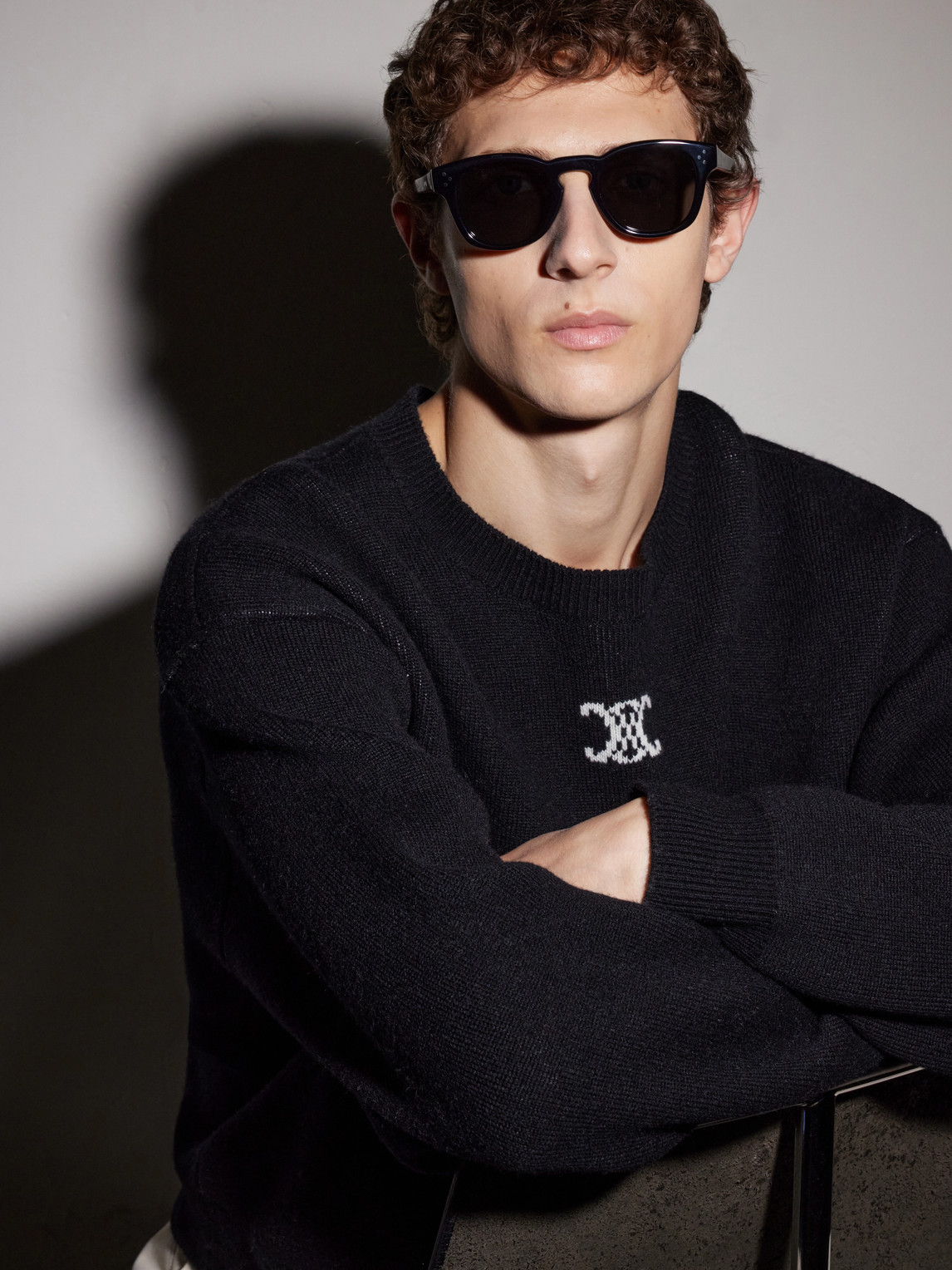 Black Frame 42 Round-Frame Acetate Sunglasses — 2