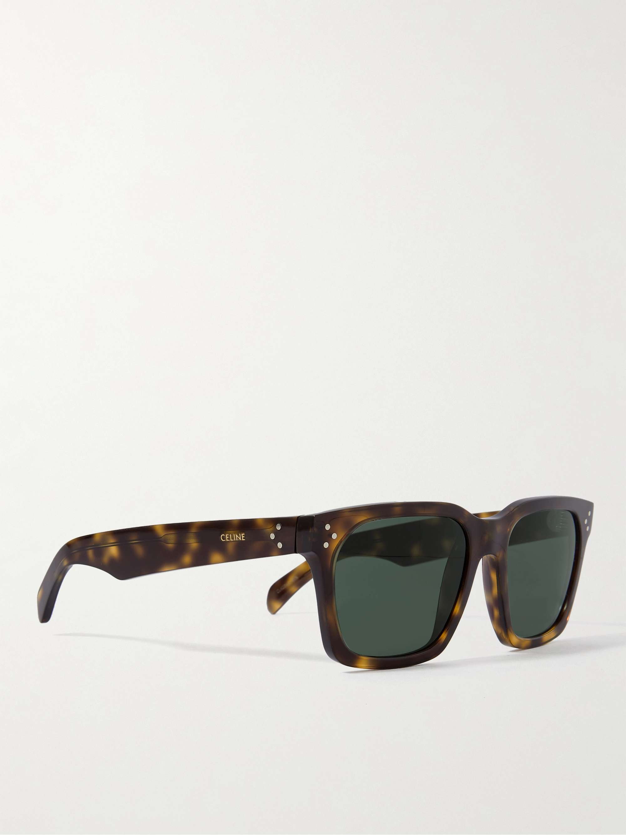 CELINE HOMME Square-Frame Tortoiseshell Acetate Sunglasses