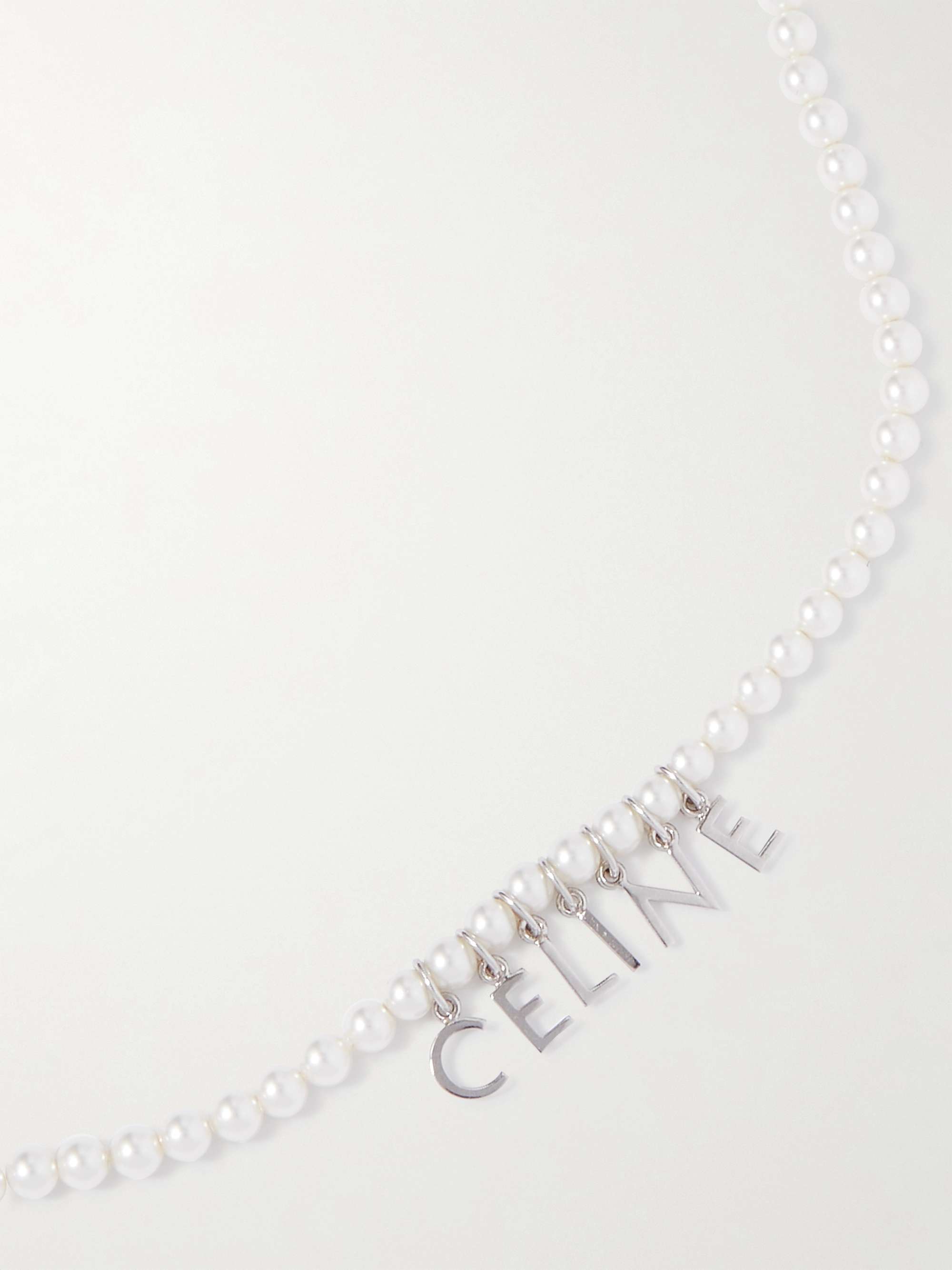 CELINE HOMME Silver-Tone Faux Pearl Necklace
