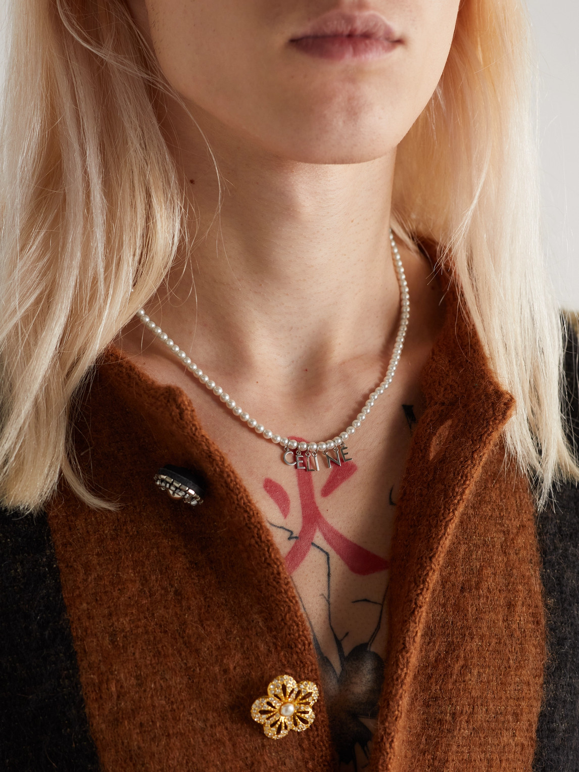 Silver-Tone Faux Pearl Necklace — 2