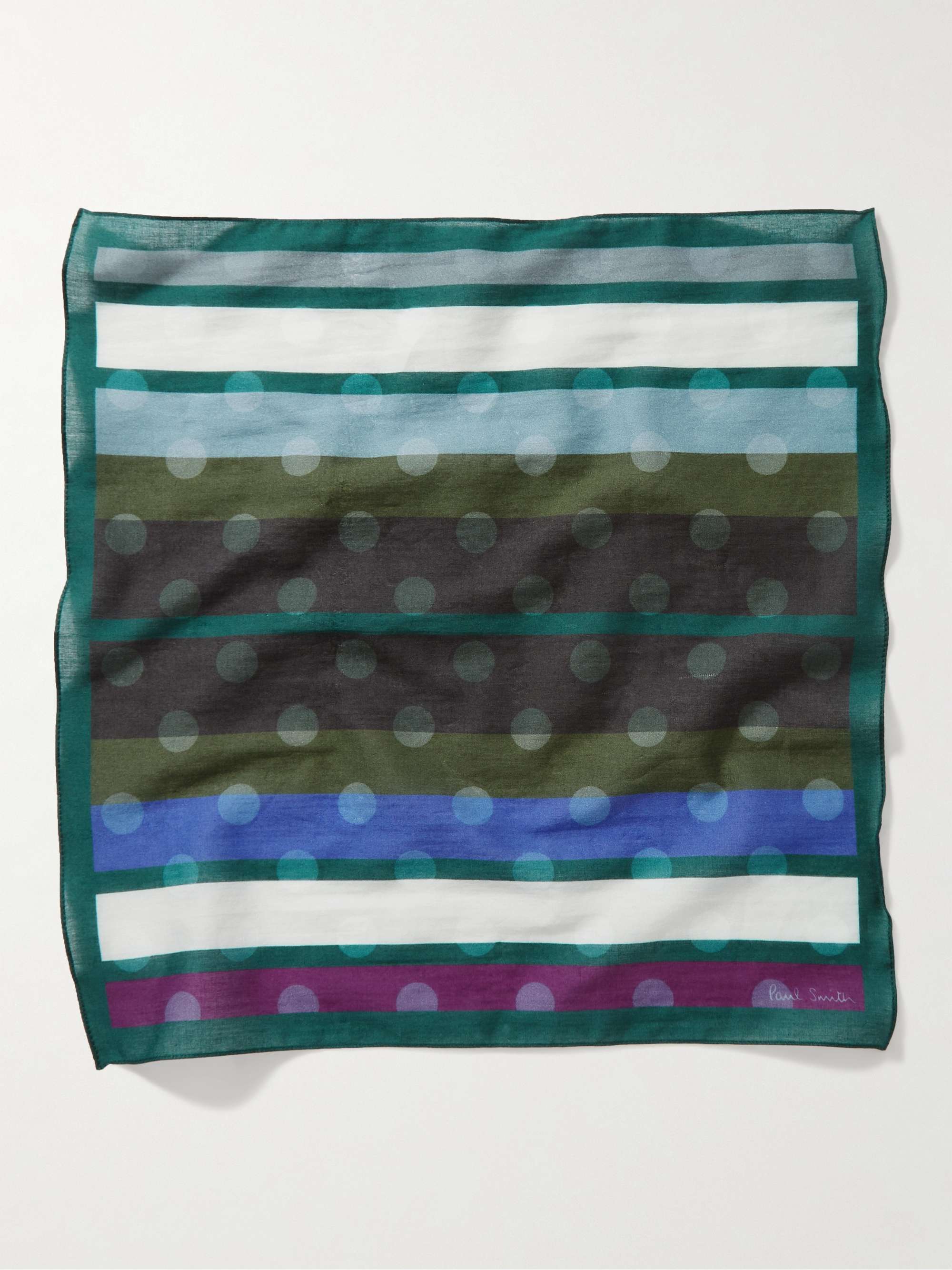 PAUL SMITH Alfie Printed Silk Pocket Square
