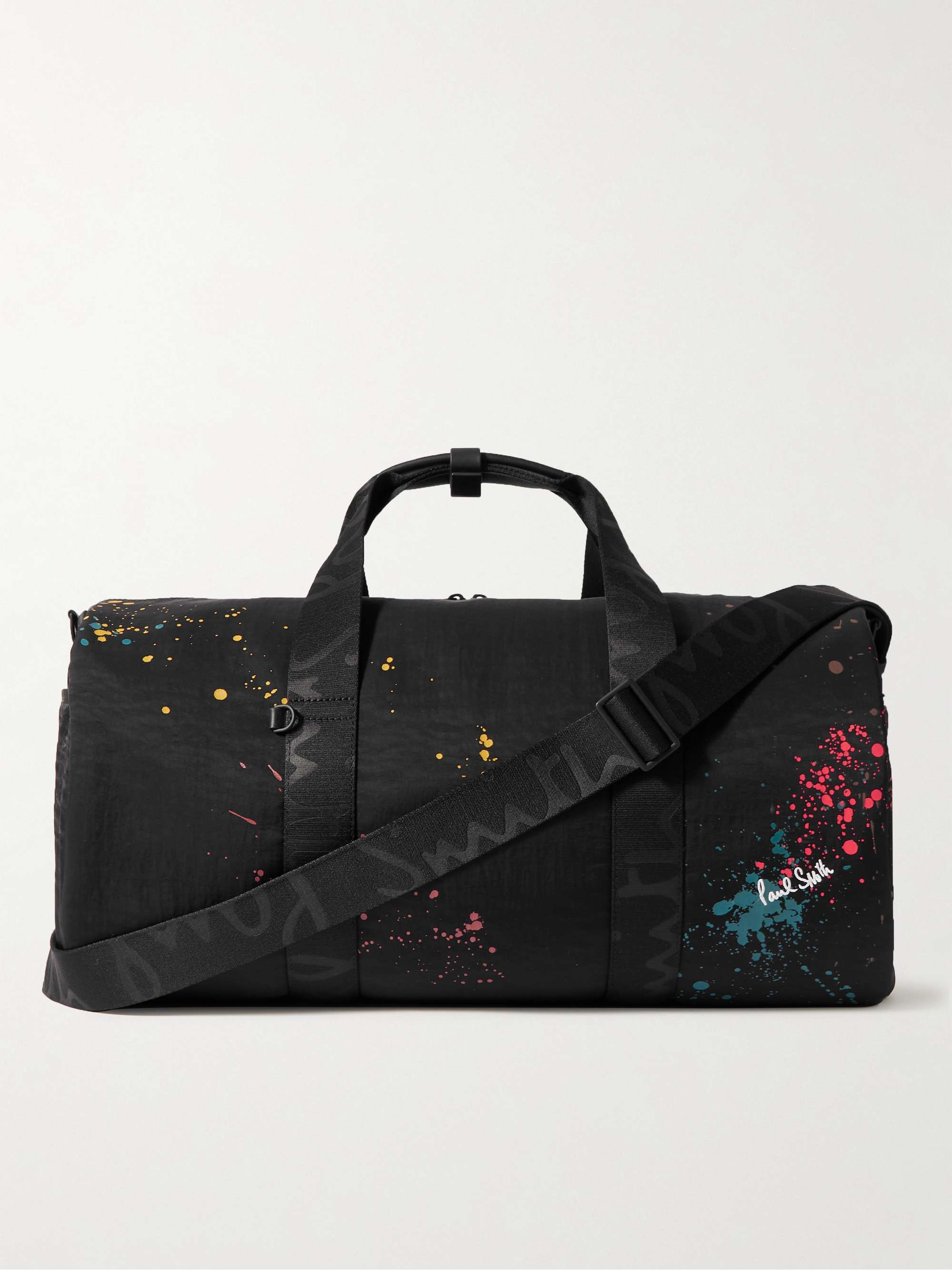 PAUL SMITH Paint-Splattered Recycled-Nylon Duffle Bag