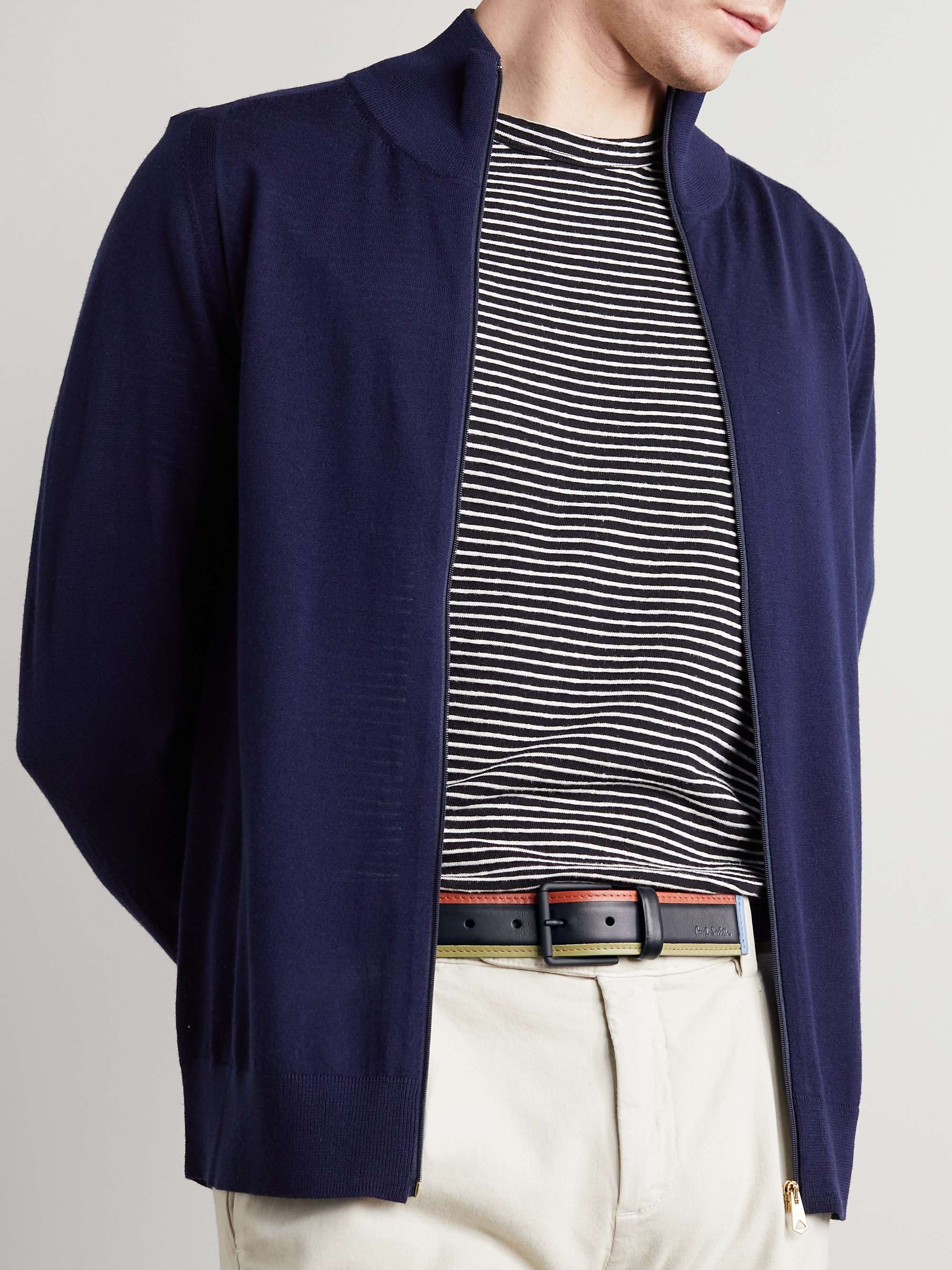 PAUL SMITH 3.5cm Colour-Block Leather Belt