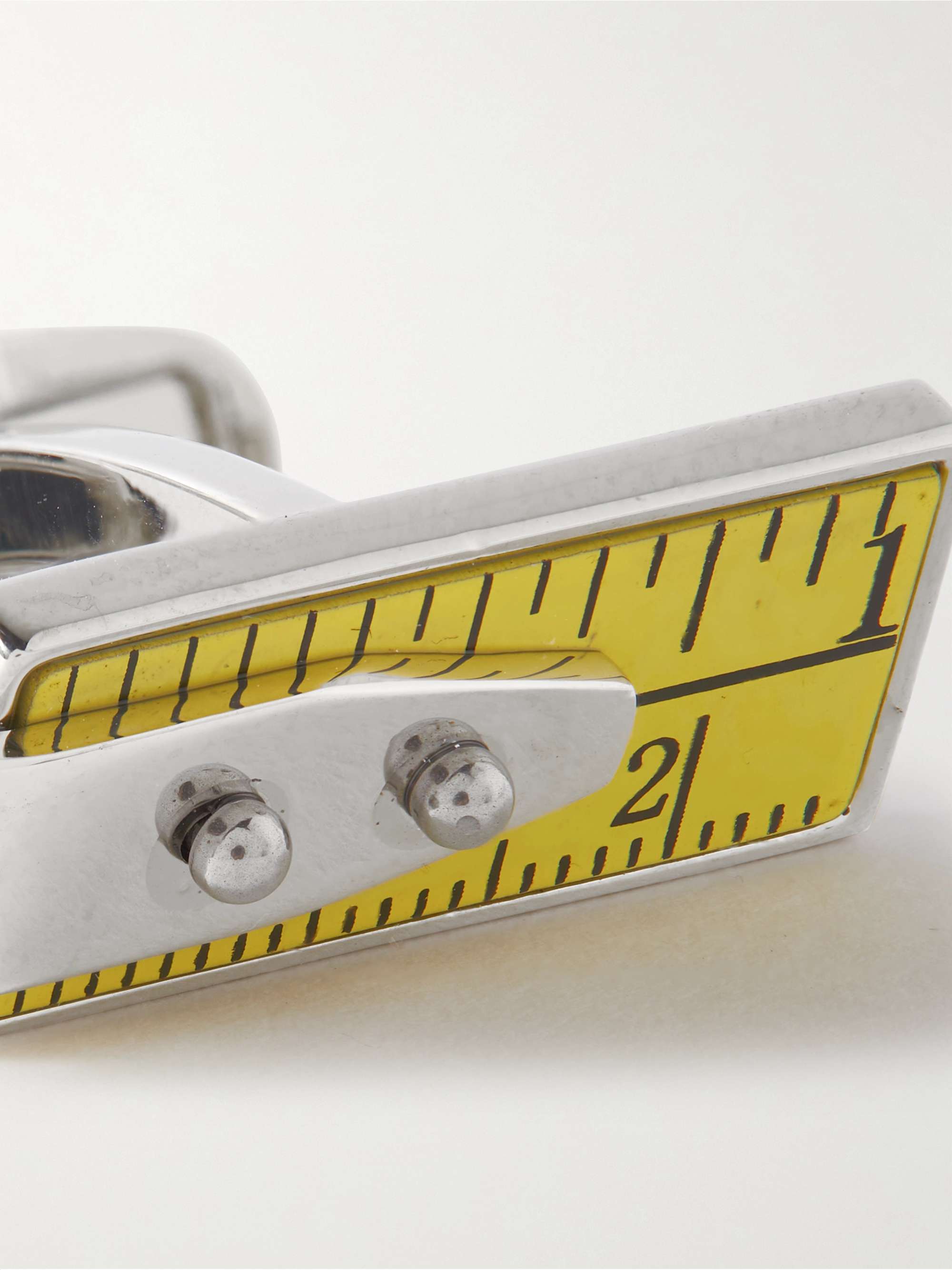 PAUL SMITH Tape Measure Silver-Tone Enamel Cufflinks
