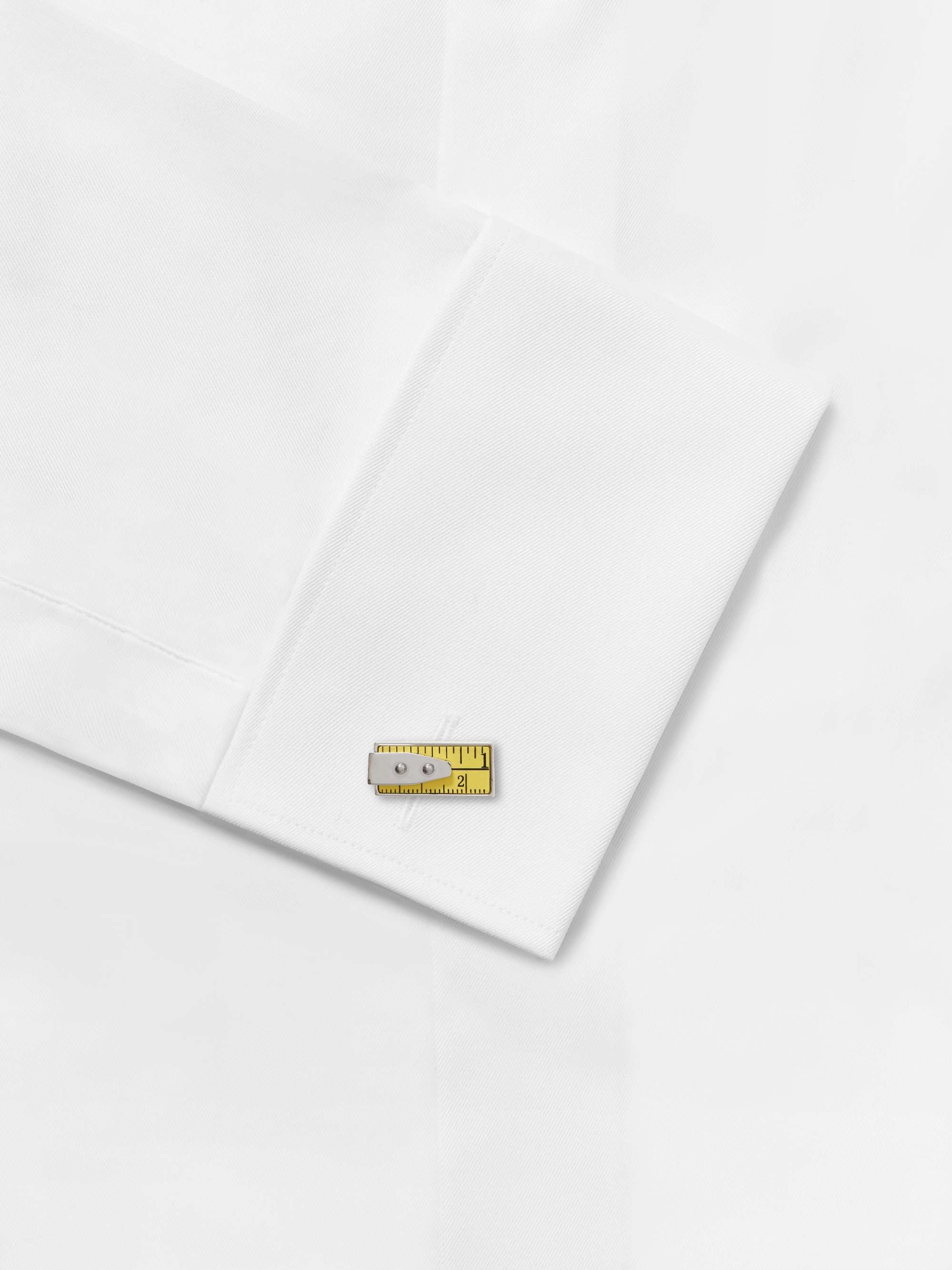 PAUL SMITH Tape Measure Silver-Tone Enamel Cufflinks