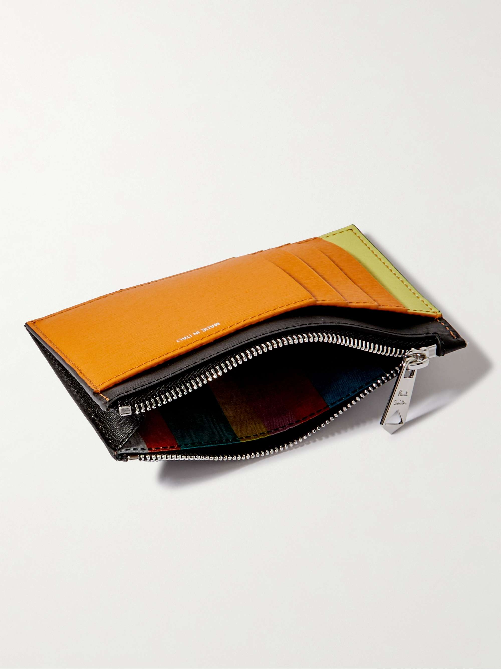 PAUL SMITH Colour-Block Textured-Leather Zipped Wallet