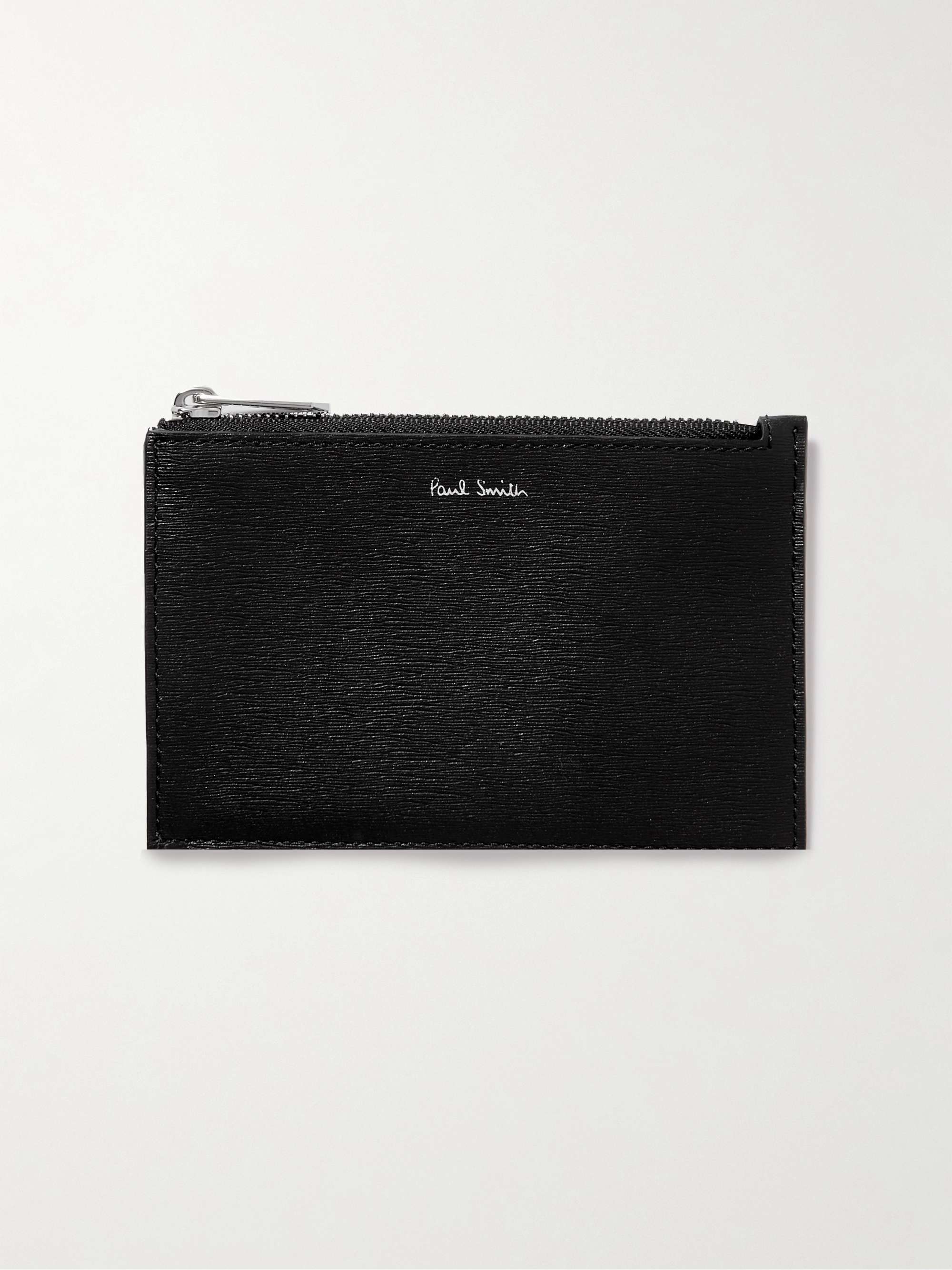 Colour Block Textured Leather Zipped Wallet