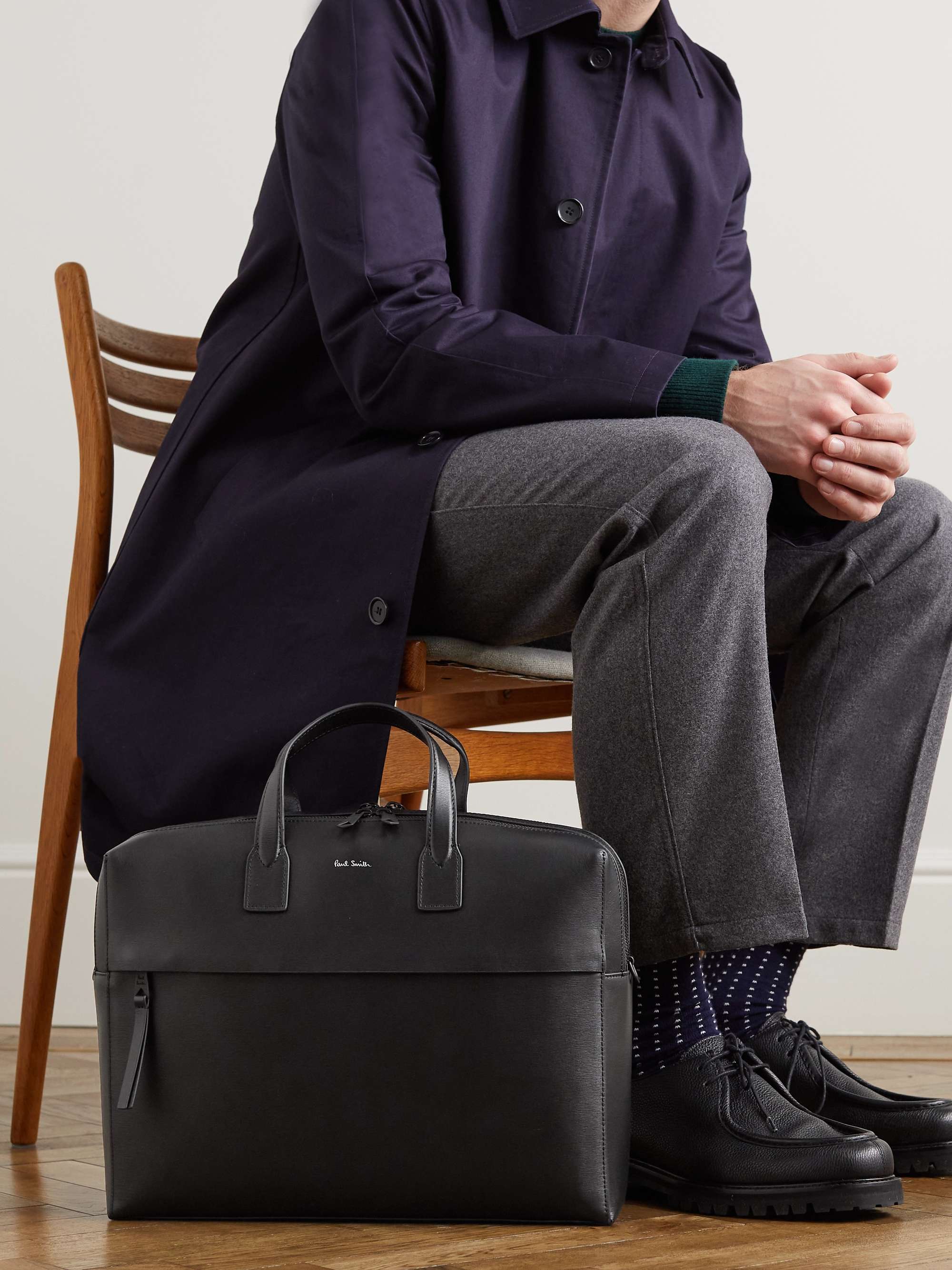 Textured Leather Briefcase