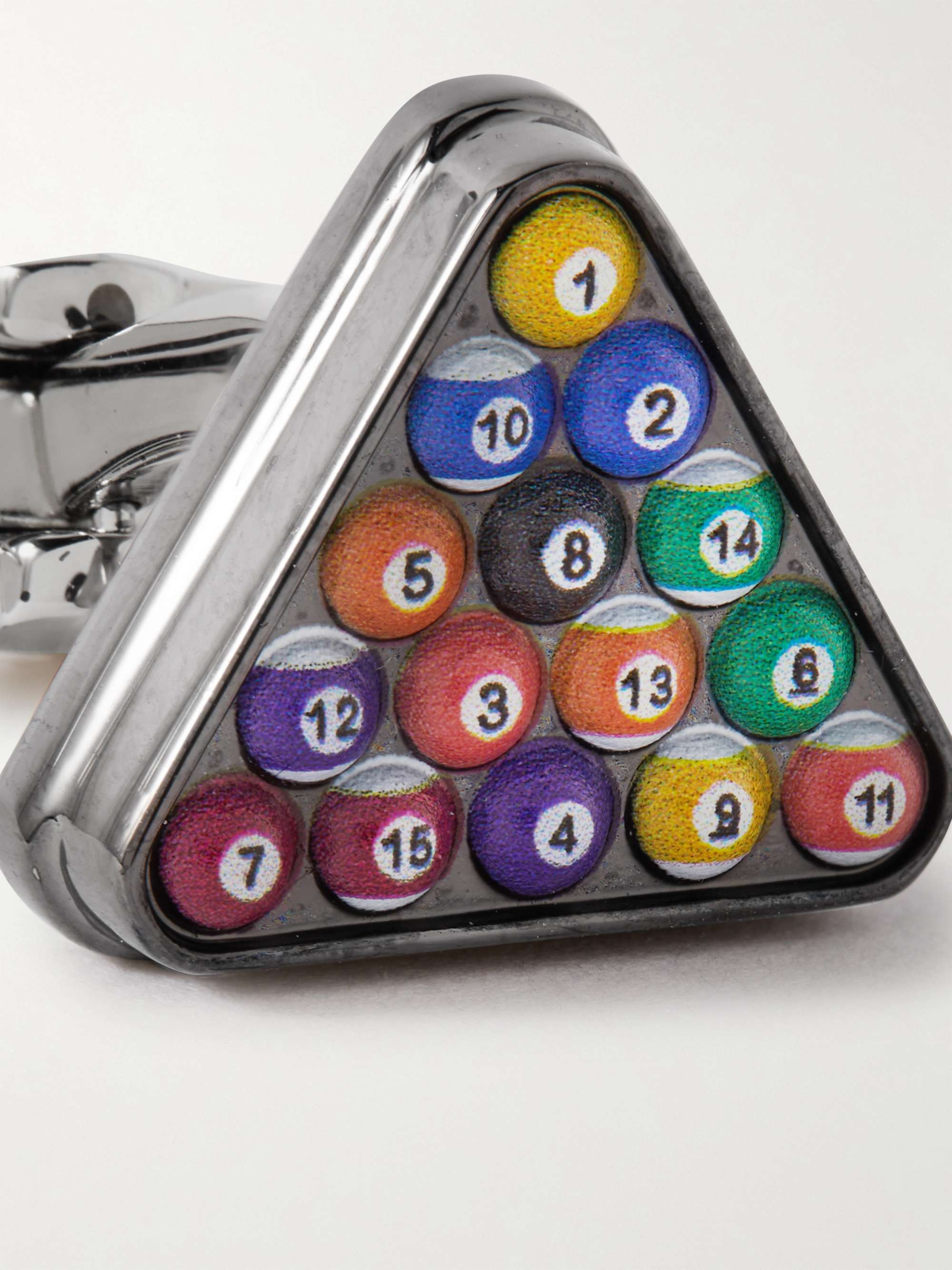 PAUL SMITH Pool Rack Silver-Tone and Enamel Cufflinks