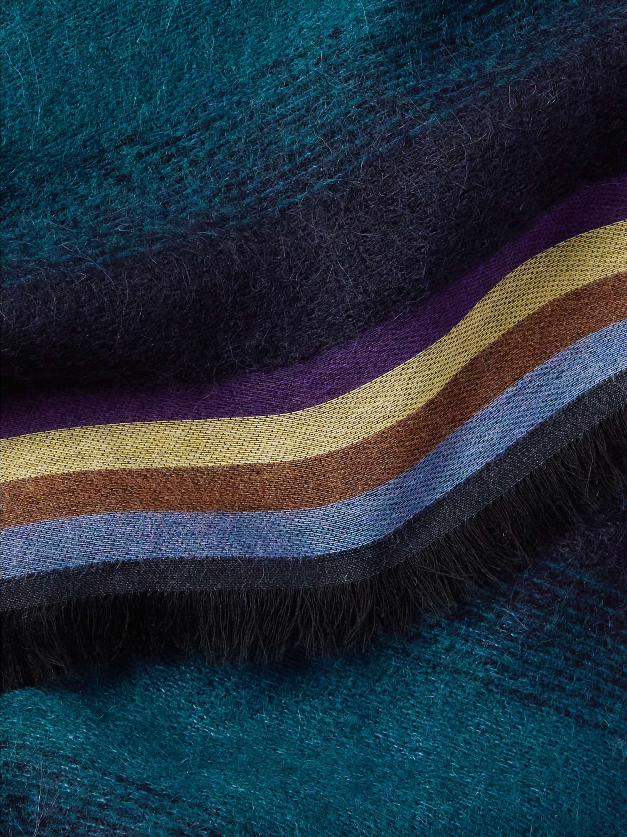 PAUL SMITH Frayed Striped Knitted Scarf