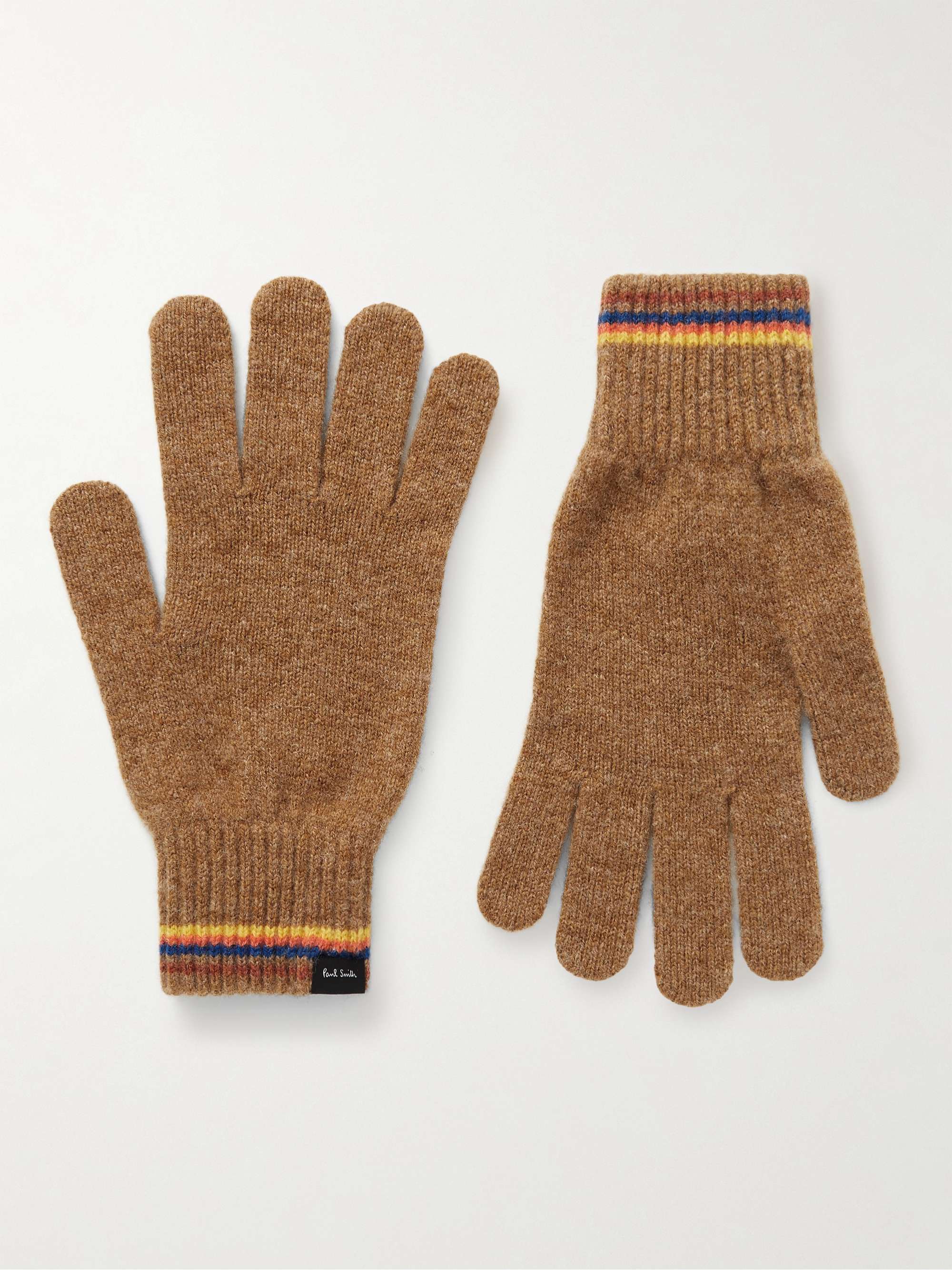 PAUL SMITH Striped Intarsia Wool Gloves