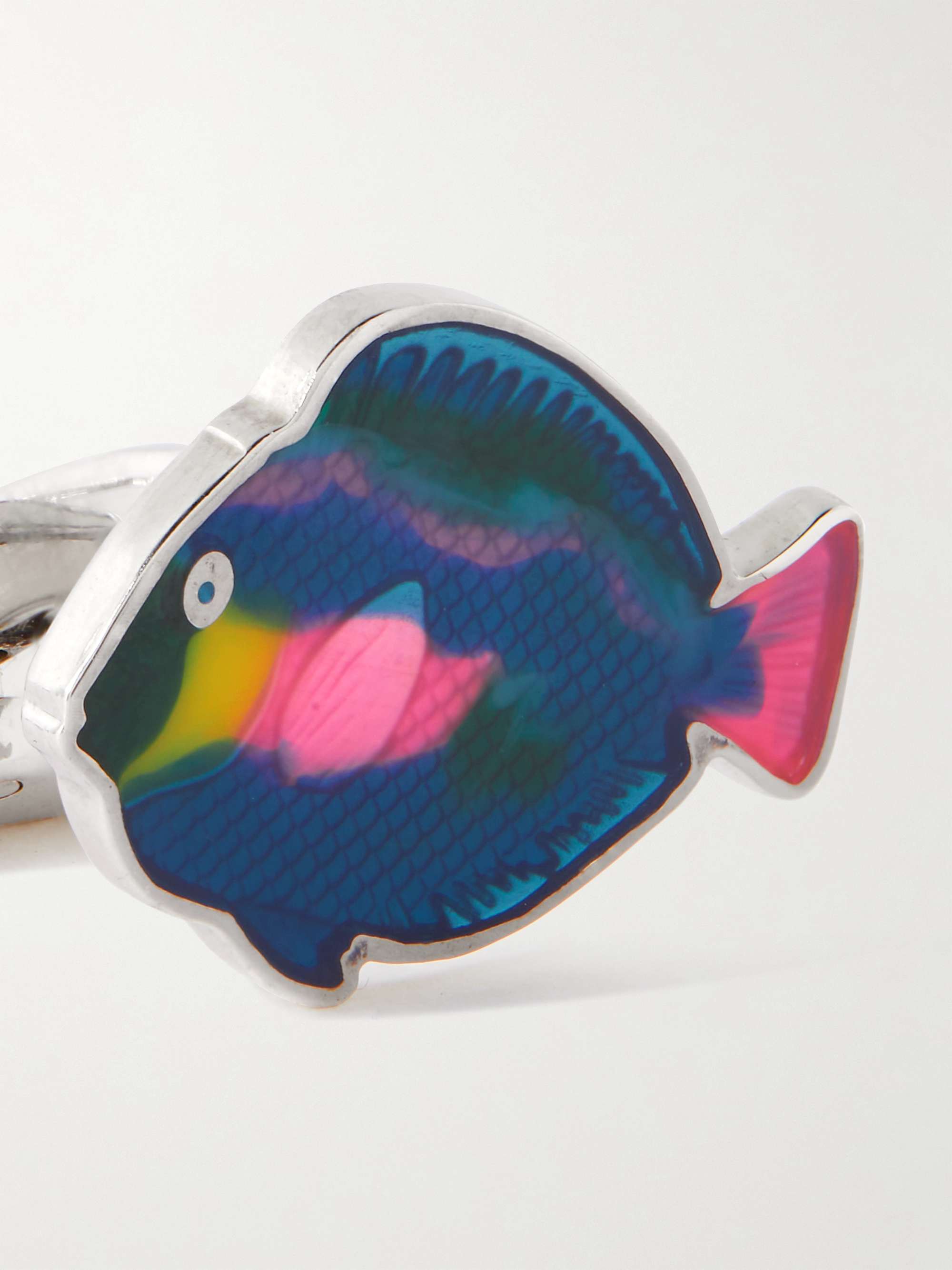 PAUL SMITH Tropical Fish Silver-Tone and Enamel Cufflinks
